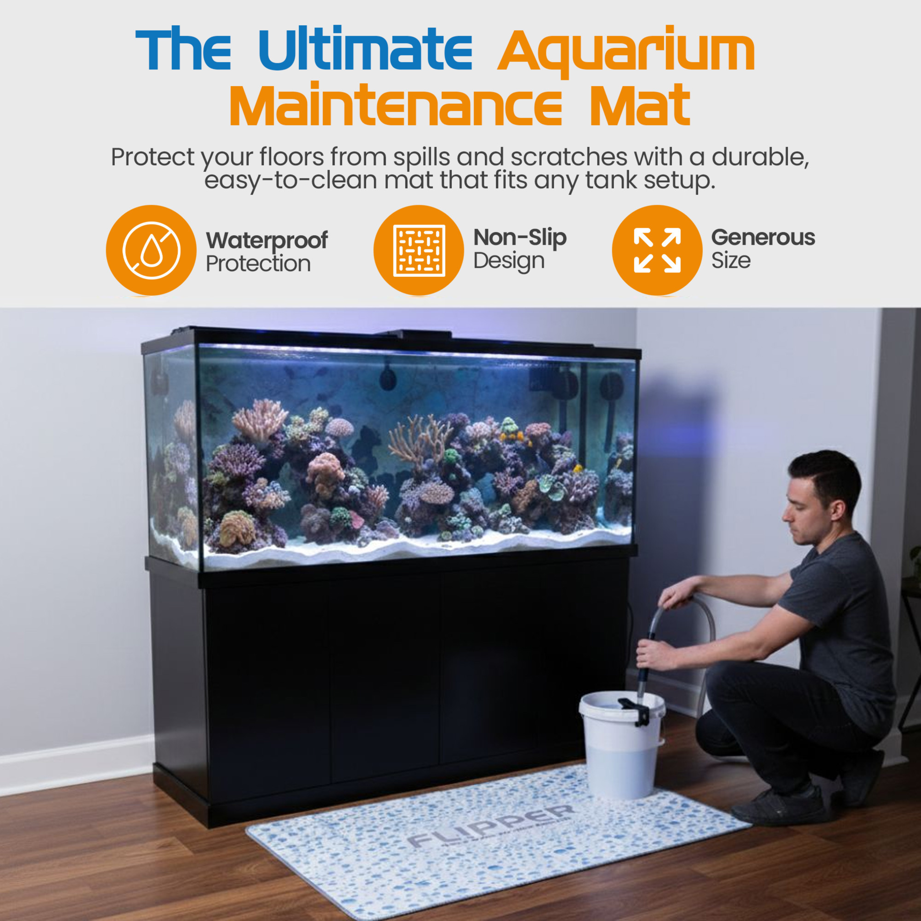 Flipper Aquarium Products Flipper Aquarium Splash Mat Aquarium Cleaning Supplies
