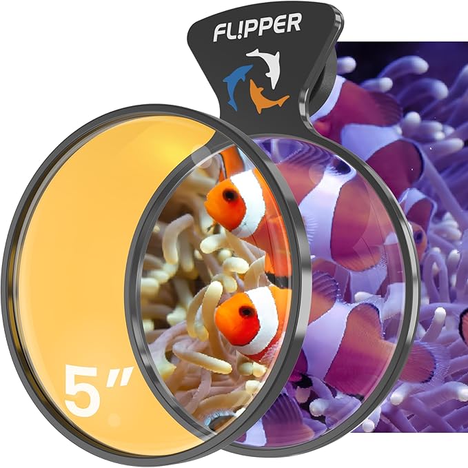 Flipper Aquarium Products DeepSee Viewer Black Max 5" - Orange Filter Aquarium Viewer