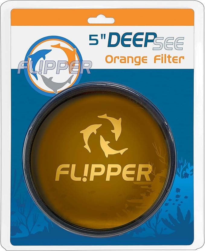 Flipper Aquarium Products DeepSee Viewer Black Max 5" - Orange Filter Aquarium Viewer