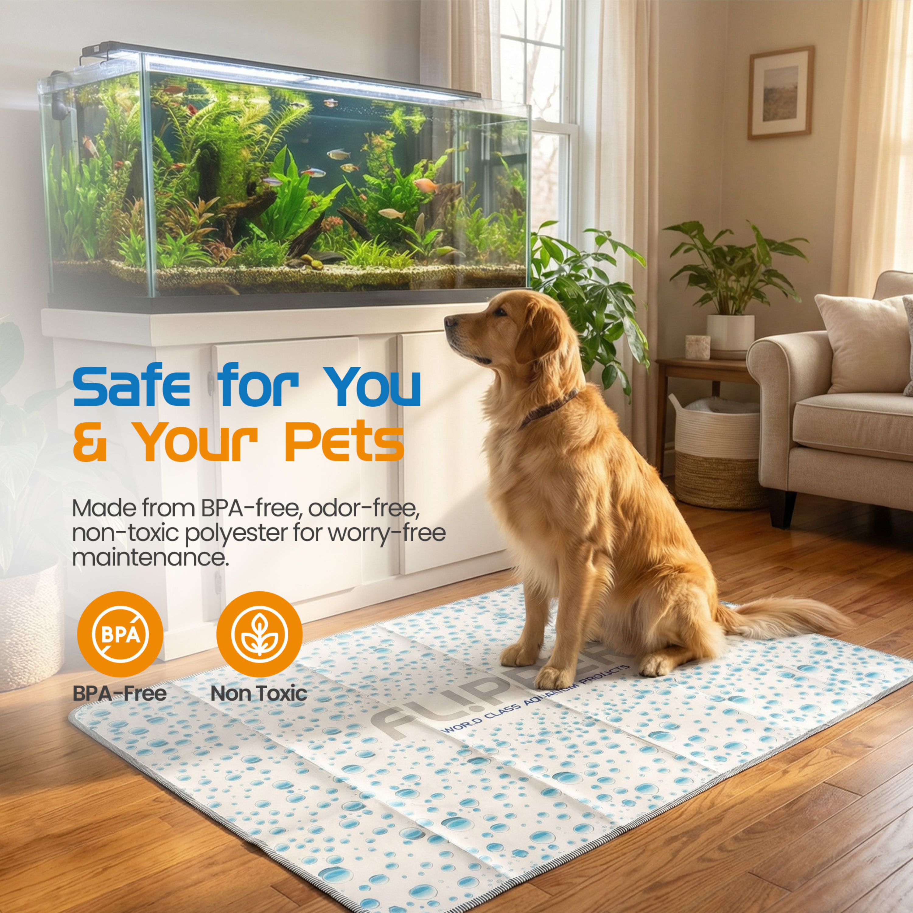 Flipper Aquarium Products Flipper Aquarium Splash Mat Aquarium Cleaning Supplies