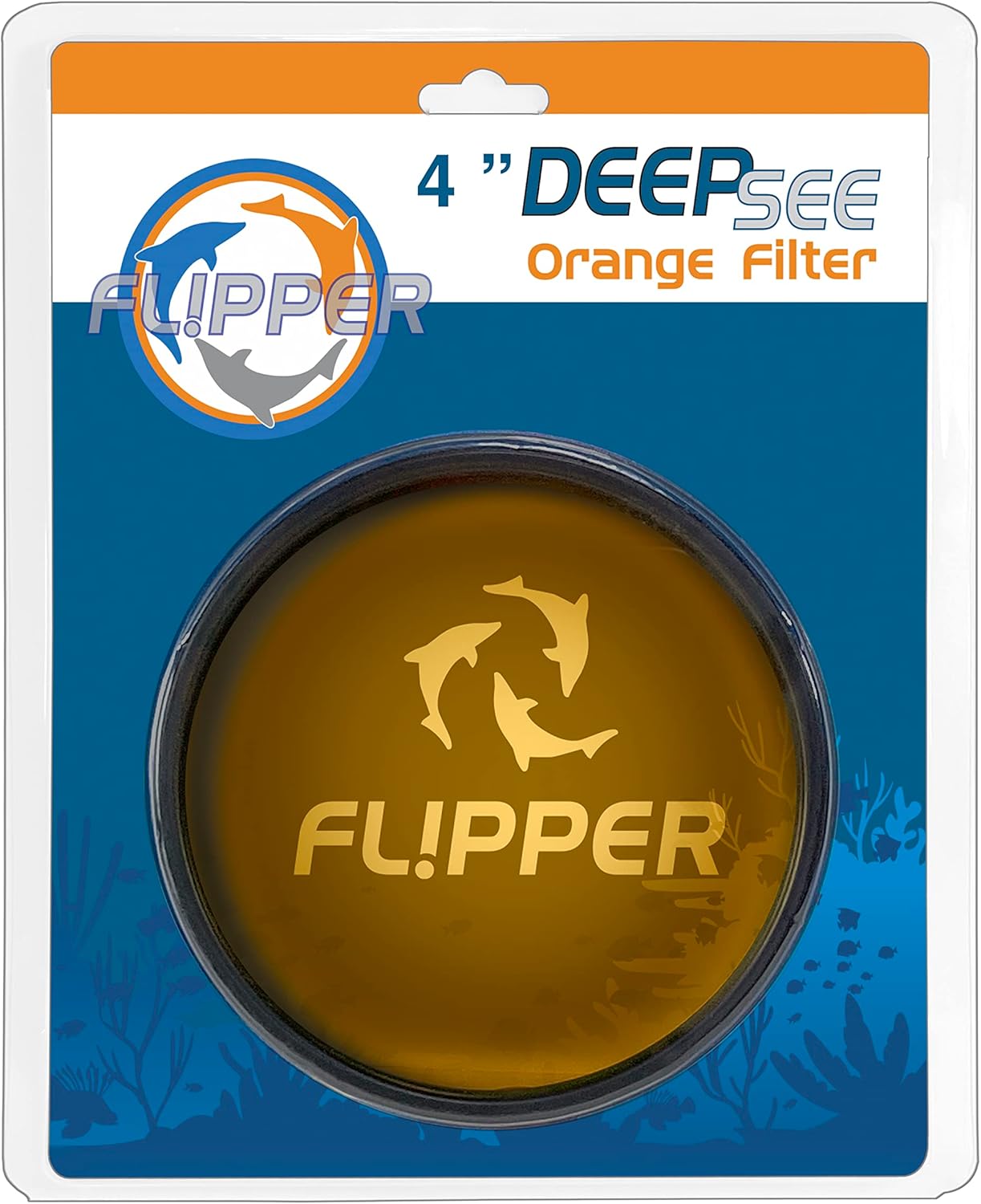 Flipper Aquarium Products DeepSee Viewer Black 4" - Orange Filter Aquarium Viewer