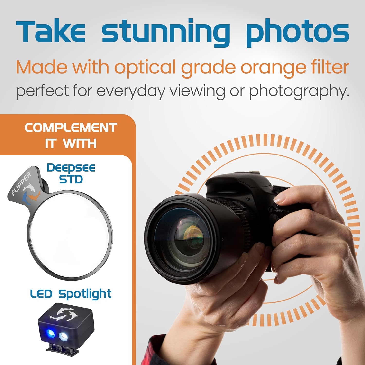 Flipper Aquarium Products DeepSee Viewer Black - Orange Filter Aquarium Viewer