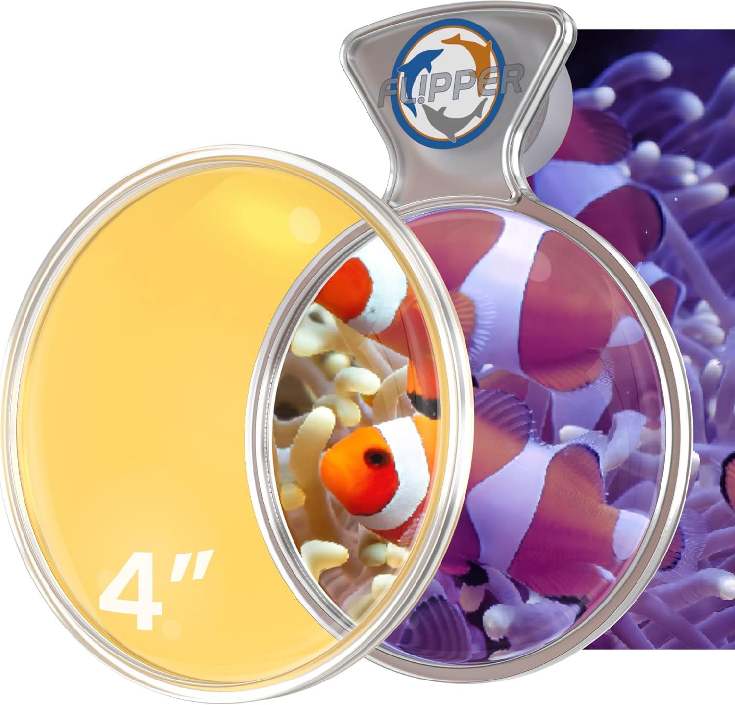 Flipper Aquarium Products DeepSee Viewer Clear 4" - Orange Filter
