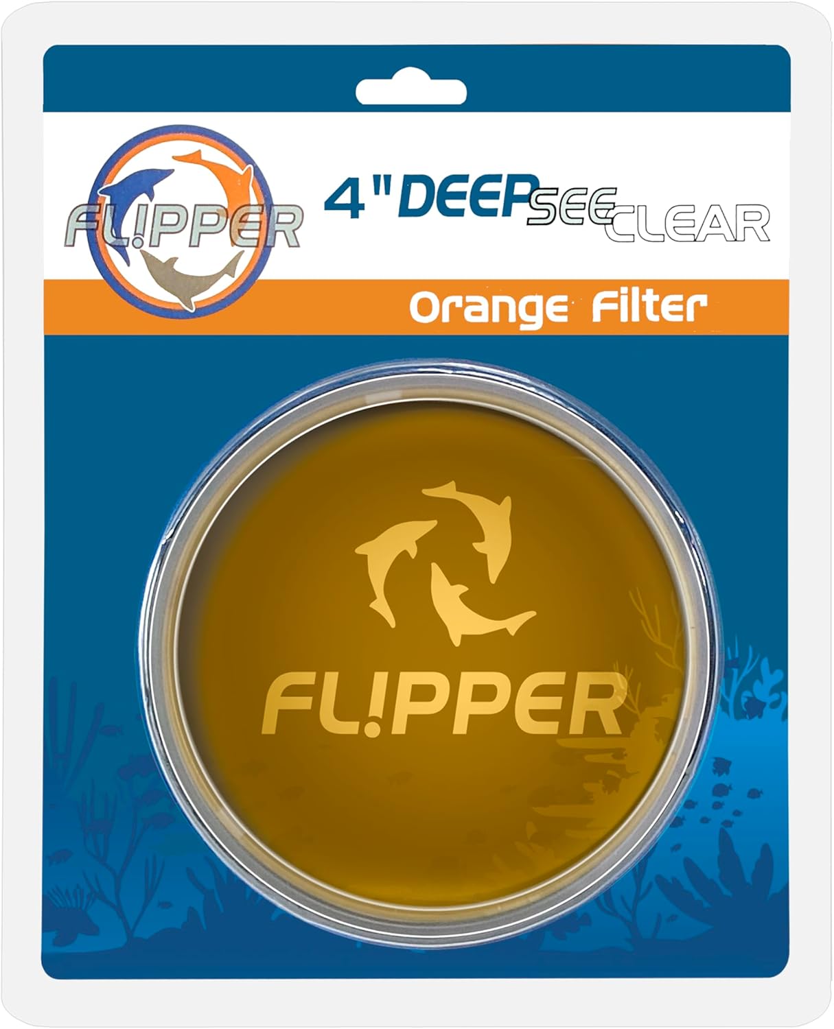 Flipper Aquarium Products DeepSee Viewer Clear 4" - Orange Filter
