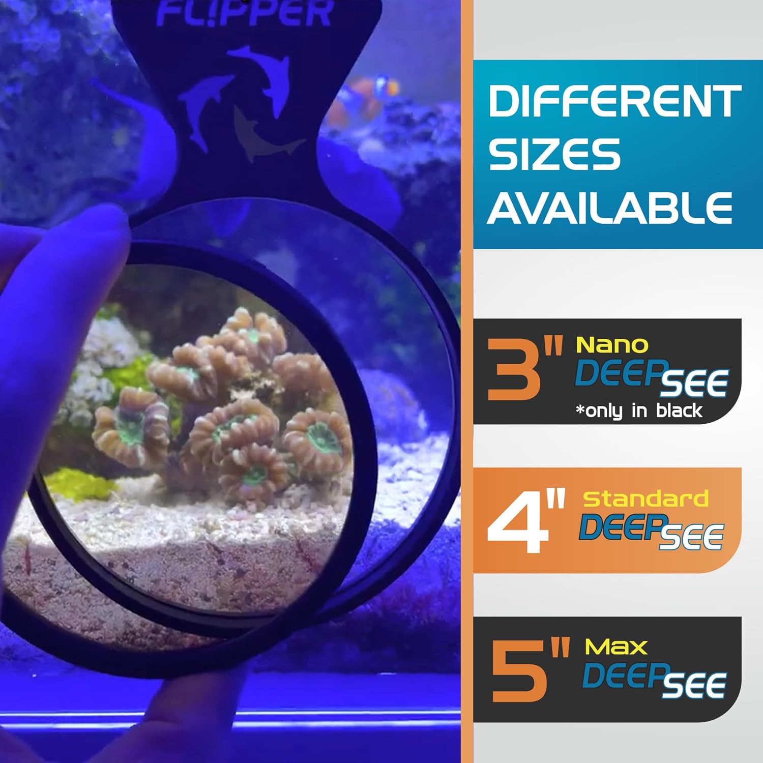 Flipper Aquarium Products DeepSee Viewer Clear 4" - Orange Filter