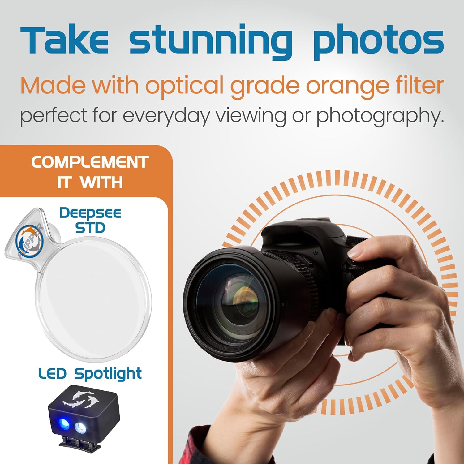Flipper Aquarium Products DeepSee Viewer Clear 4" - Orange Filter