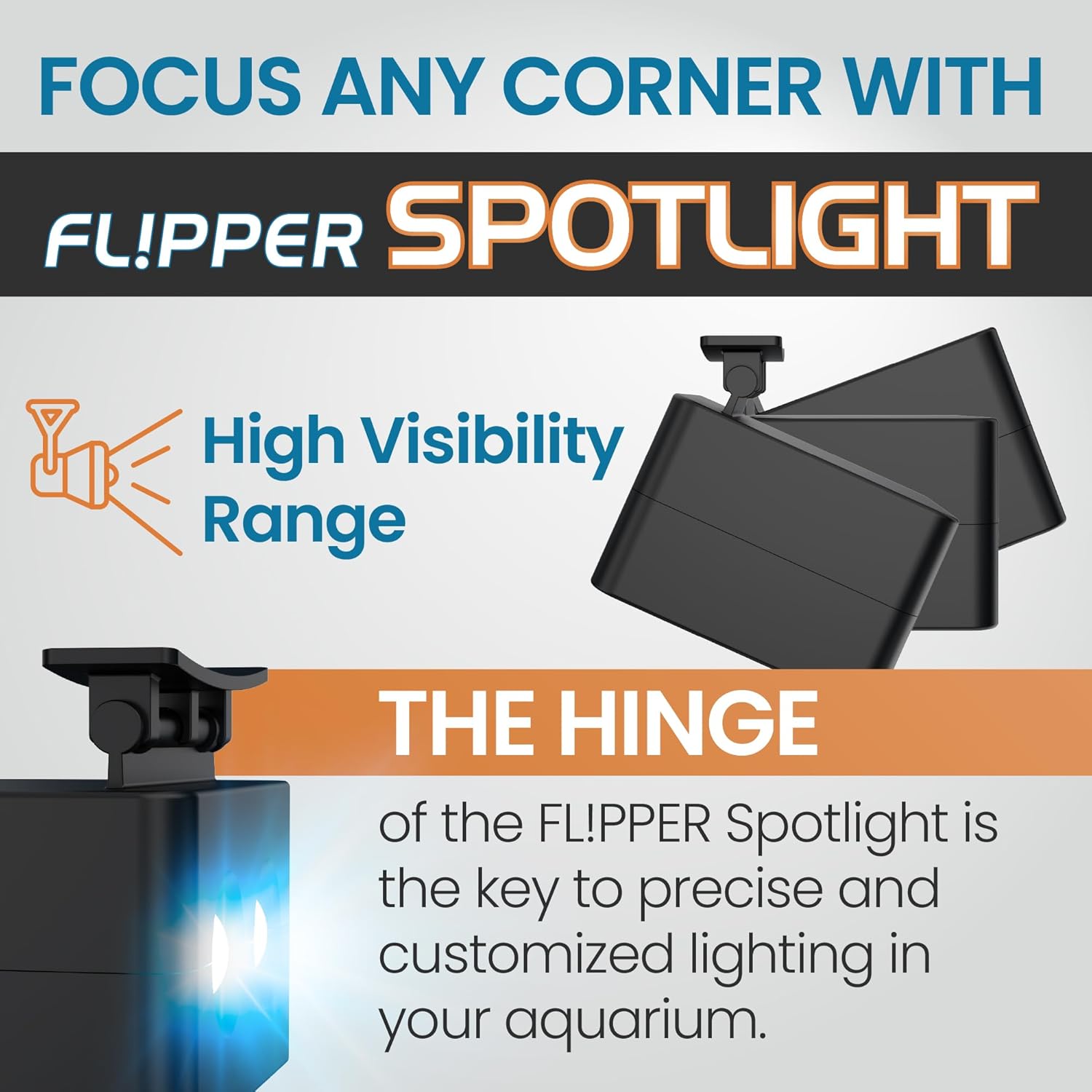 Flipper Aquarium Products DeepSee Viewer LED Spotlight Aquarium Viewer