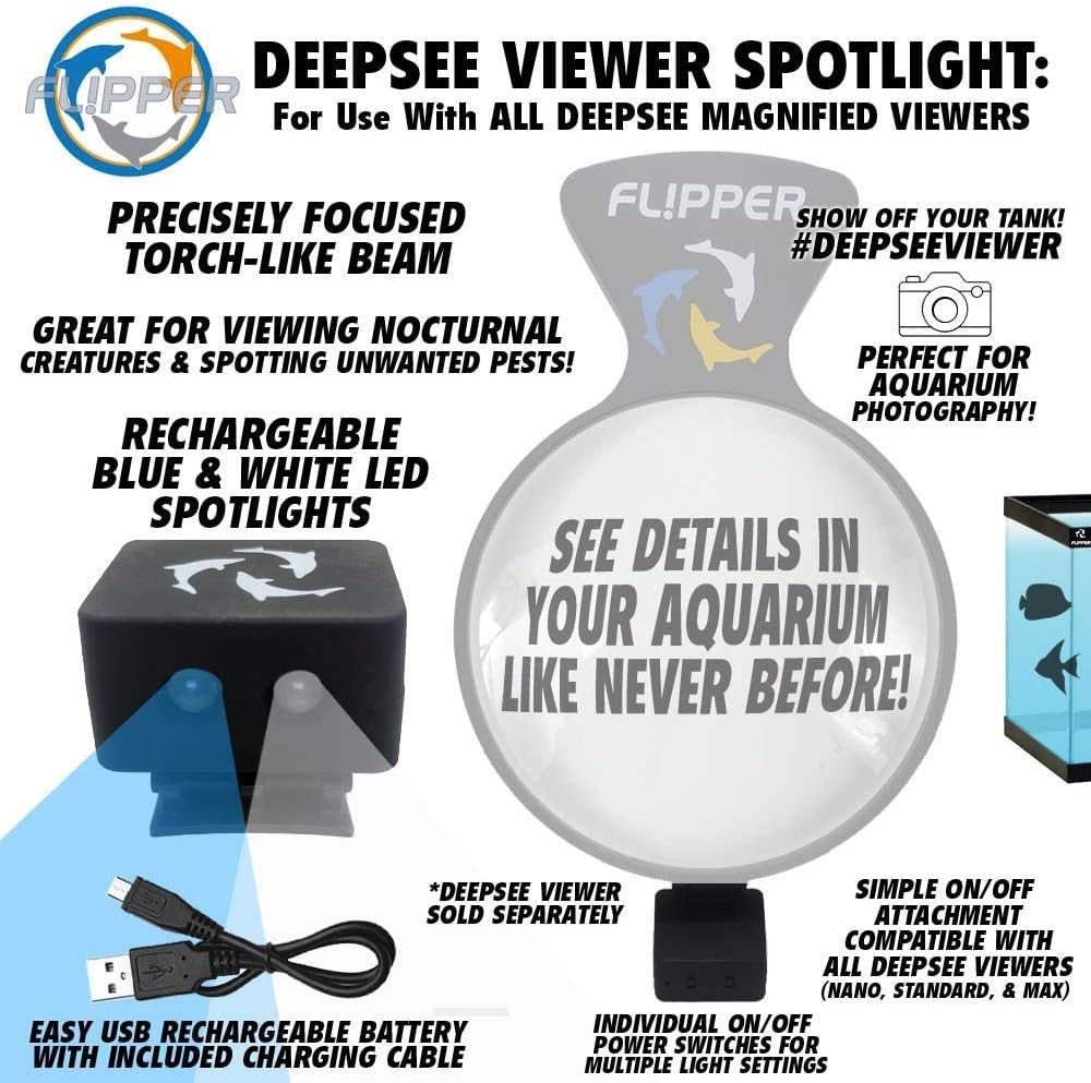 Flipper Aquarium Products DeepSee Viewer LED Spotlight Aquarium Viewer