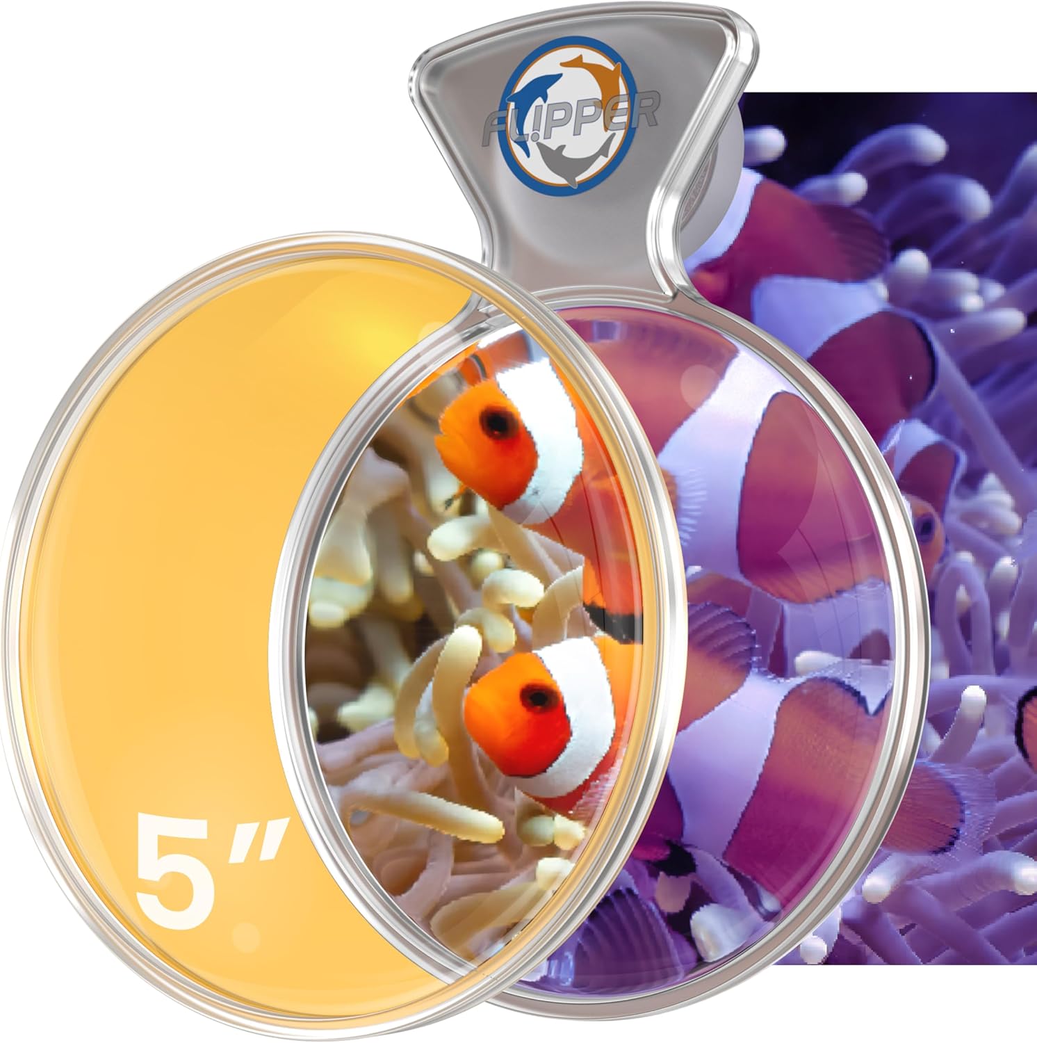 Flipper Aquarium Products DeepSee Viewer Clear Max 5" - Orange Filter