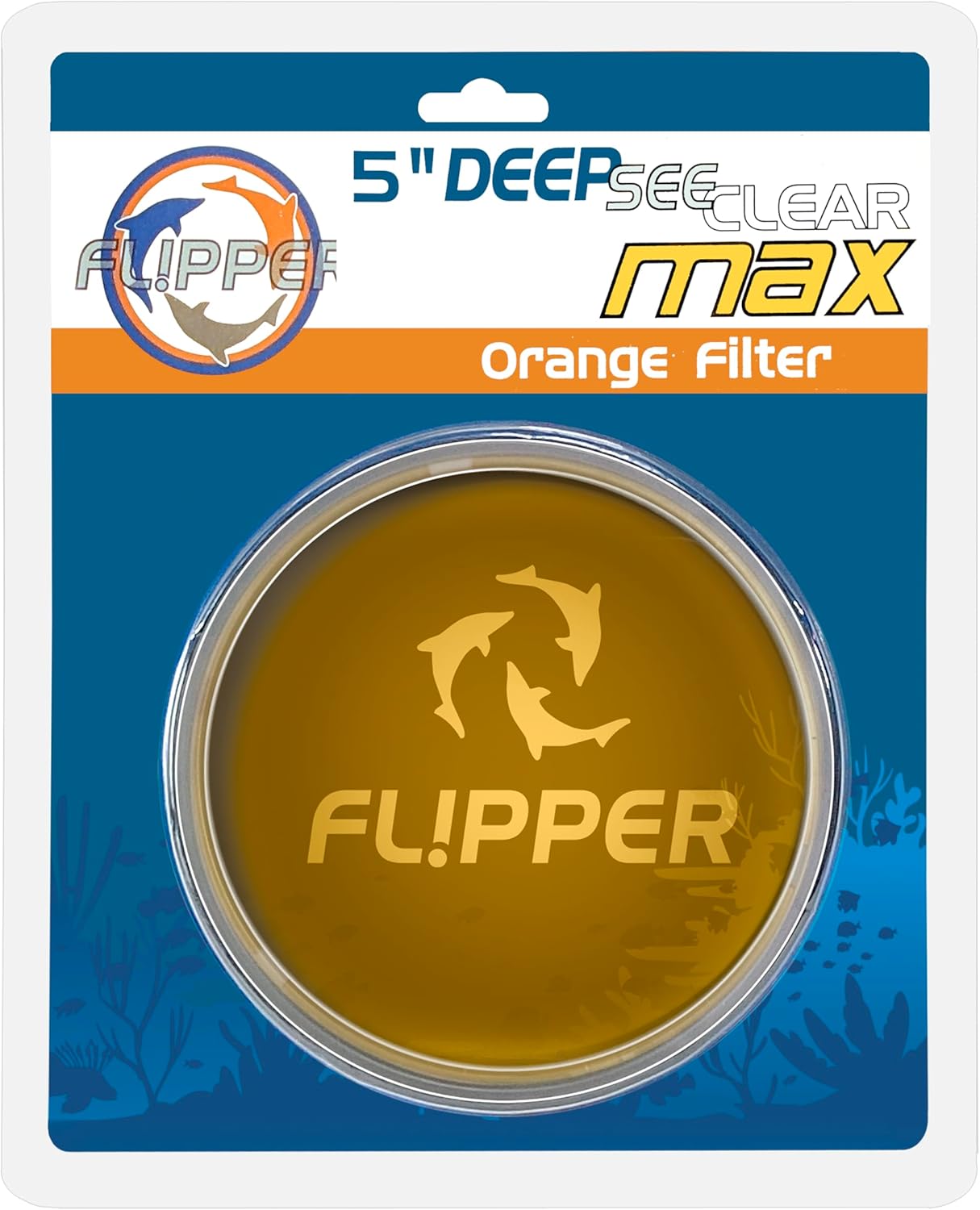 Flipper Aquarium Products DeepSee Viewer Clear Max 5" - Orange Filter