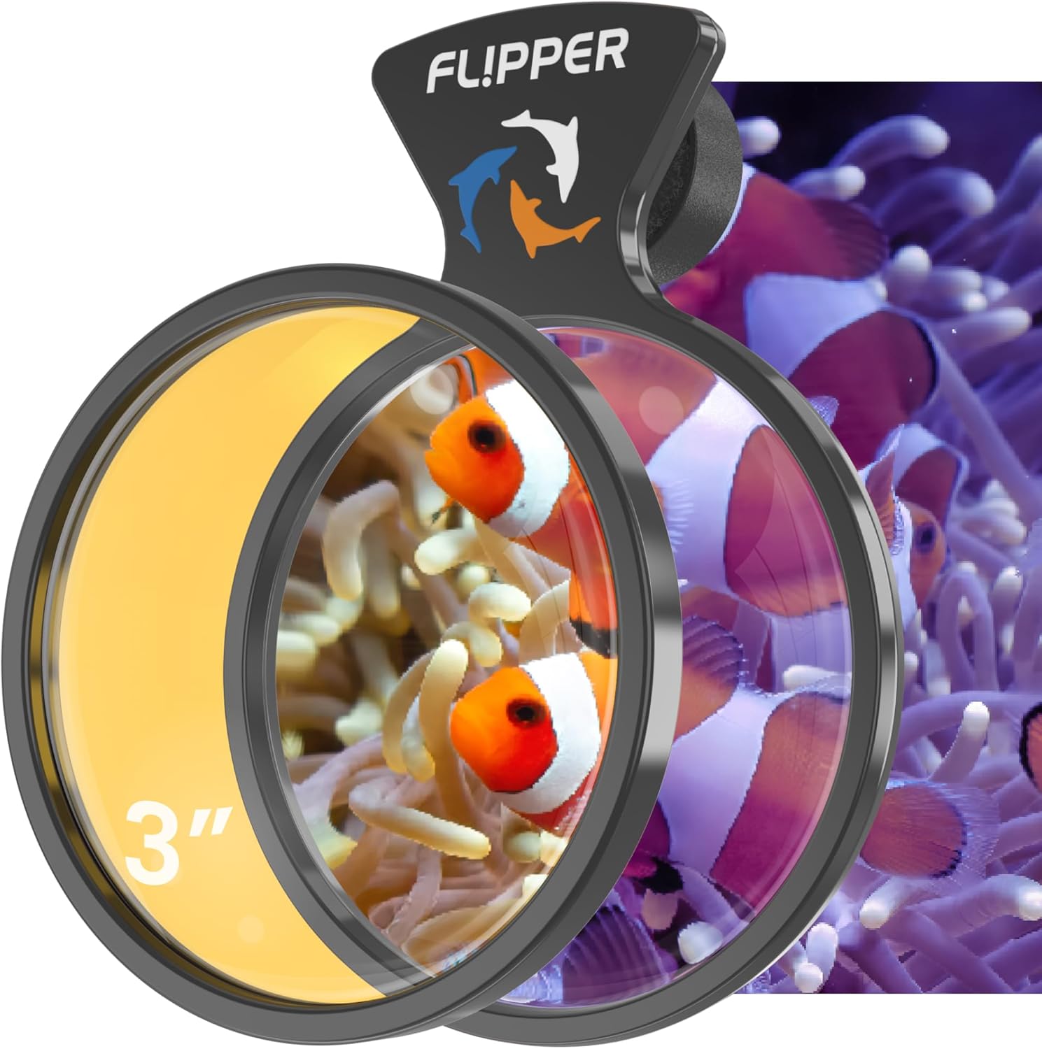 Flipper Aquarium Products DeepSee Viewer Black - Orange Filter Aquarium Viewer