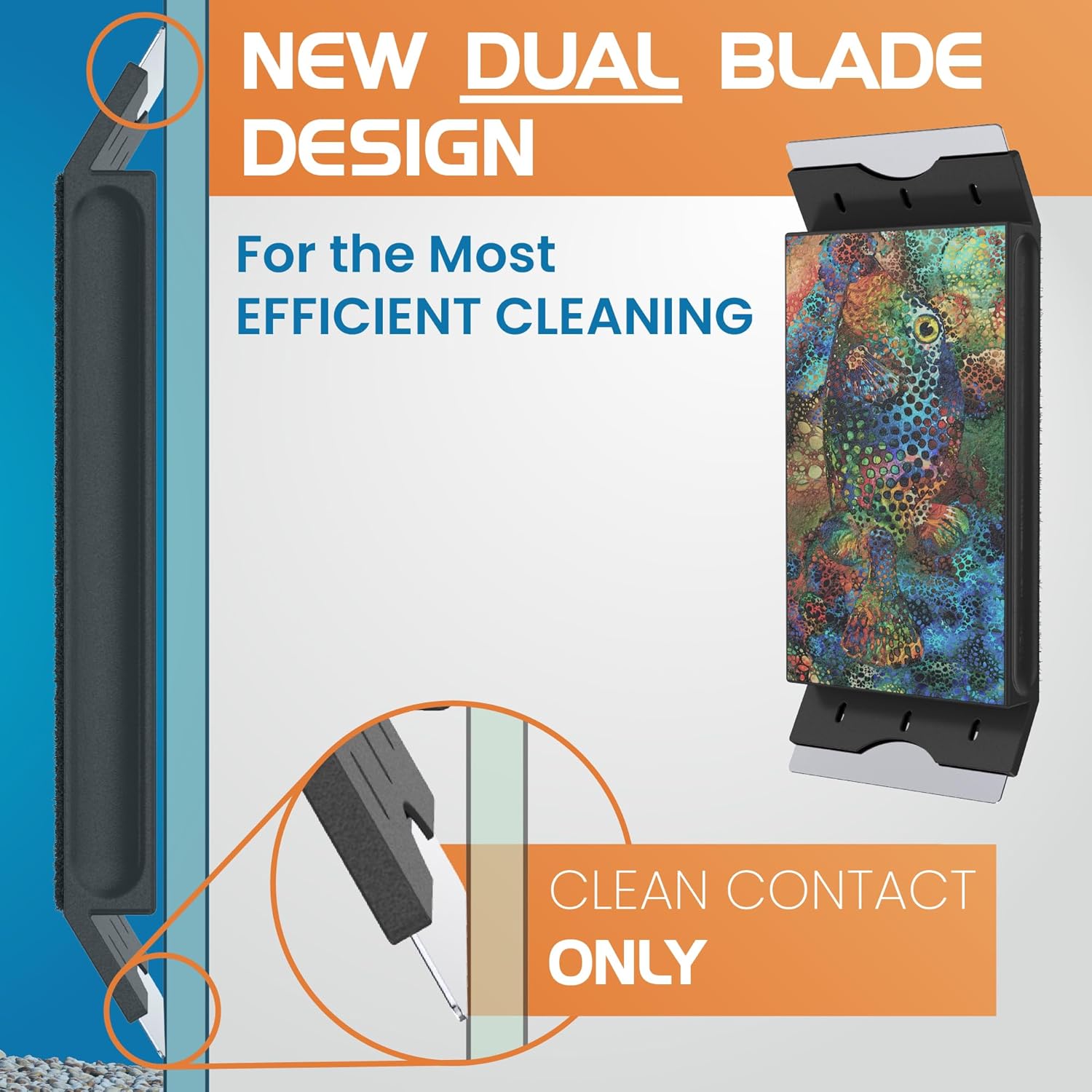 Flipper Aquarium Products Flipper Edge Limited Edition Puffer 2 in 1 Floating Magnetic Aquarium Algae Cleaner (MAX) Aquarium Cleaning Supplies