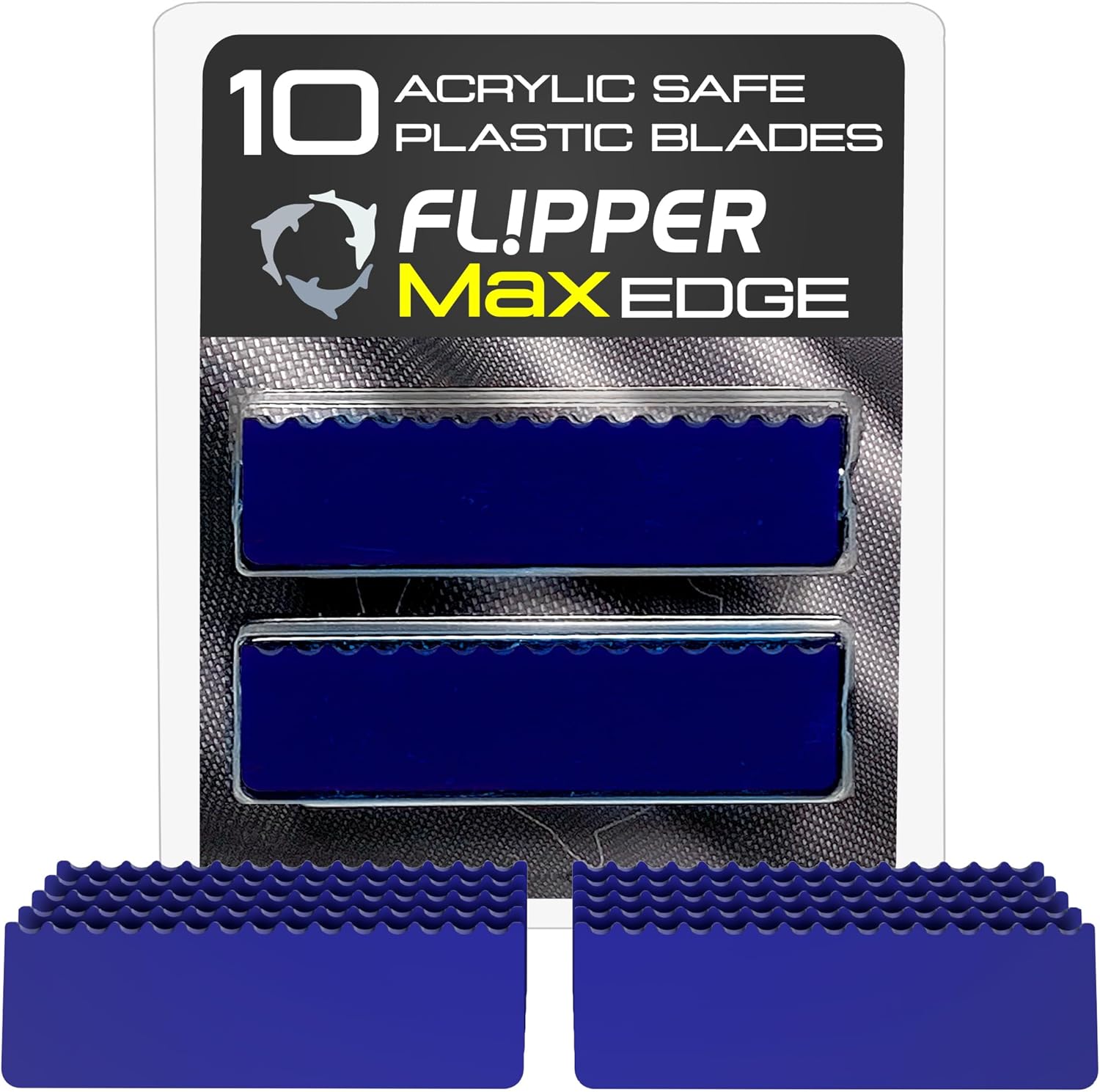 Flipper Aquarium Products Flipper Edge Max Acrylic Safe Plastic Blades 10 Pack Replacement Blades