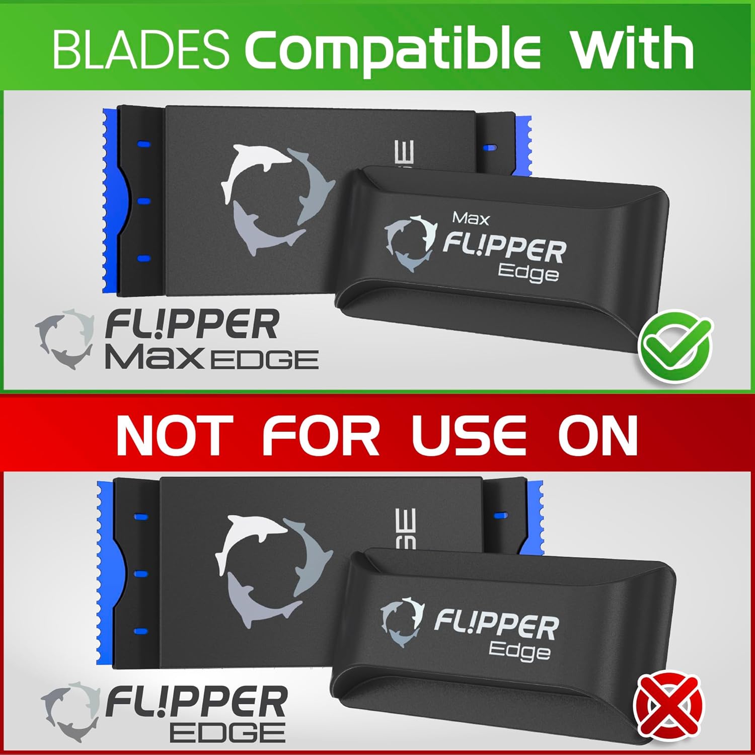 Flipper Aquarium Products Flipper Edge Standard Acrylic Safe Plastic Blades 10 Pack Replacement Blades
