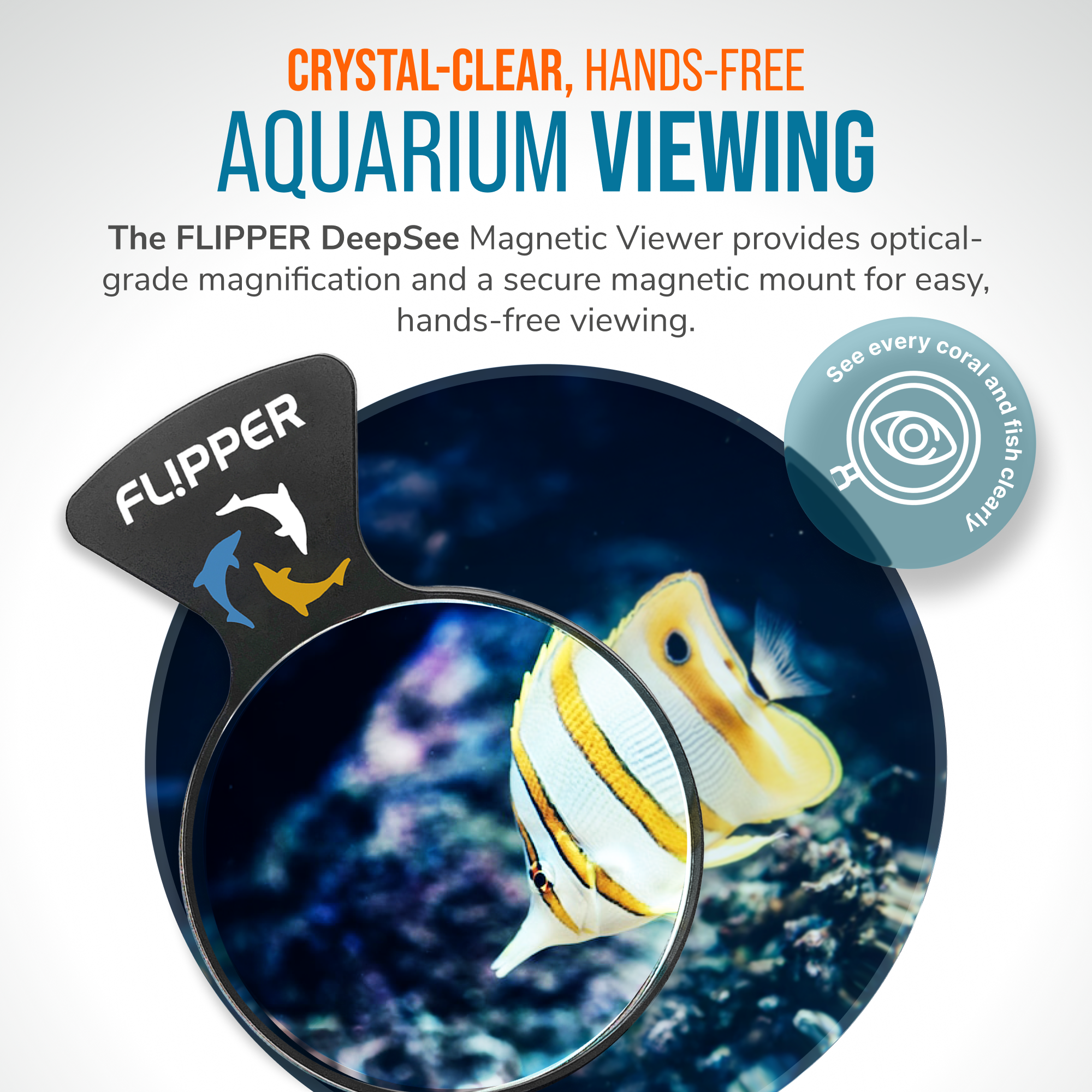 Flipper Aquarium Products DeepSee Viewer Black 4" Aquarium Viewer