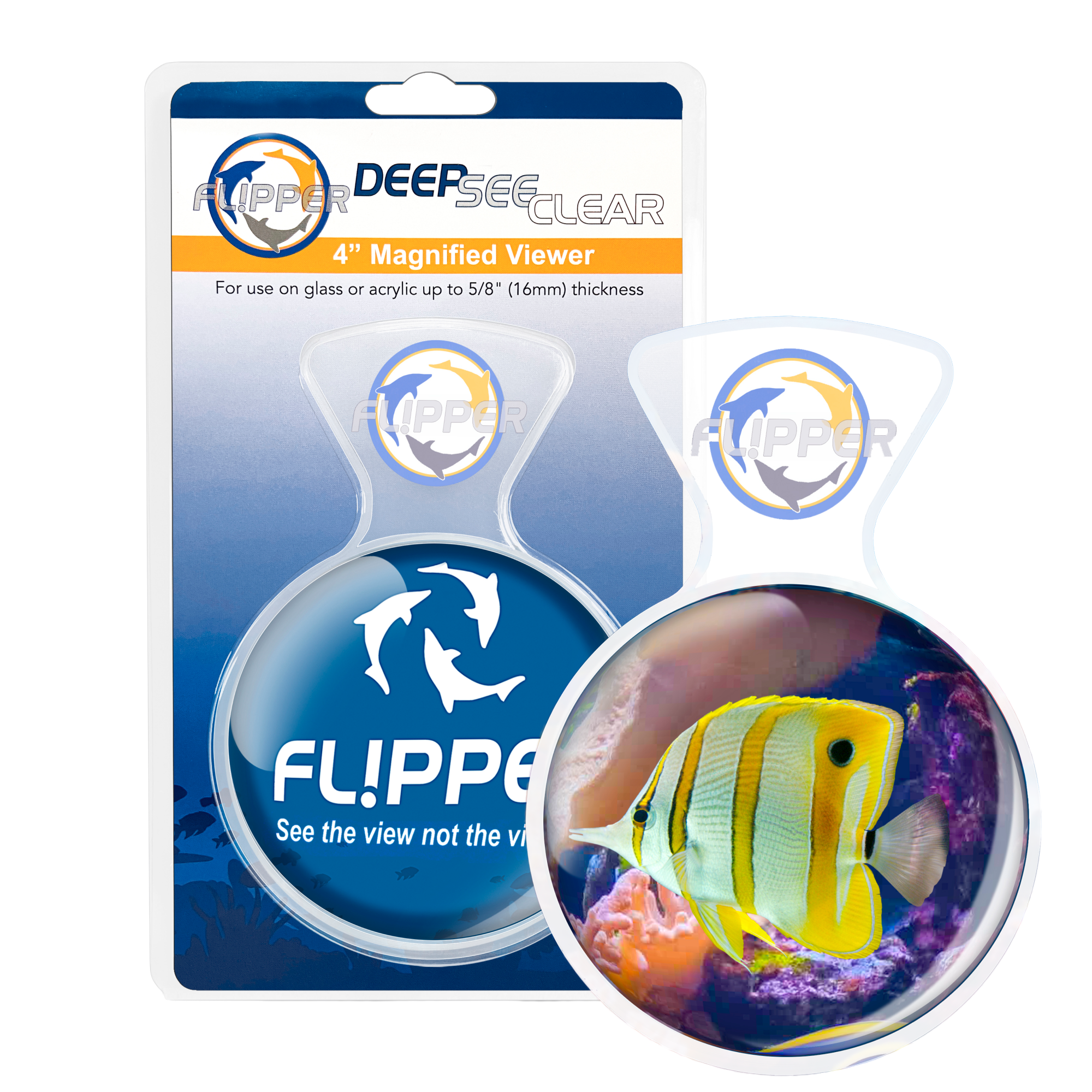 Flipper Aquarium Products DeepSee Viewer Clear 4" Aquarium Viewer
