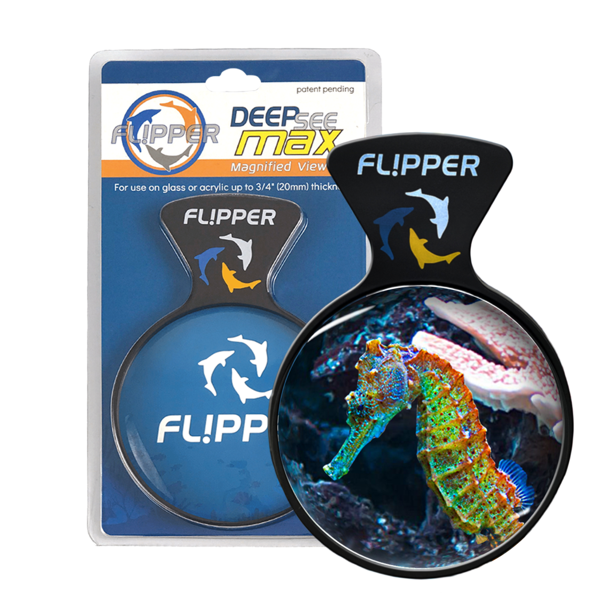 Flipper Aquarium Products DeepSee Viewer Black Max 5" Aquarium Viewer