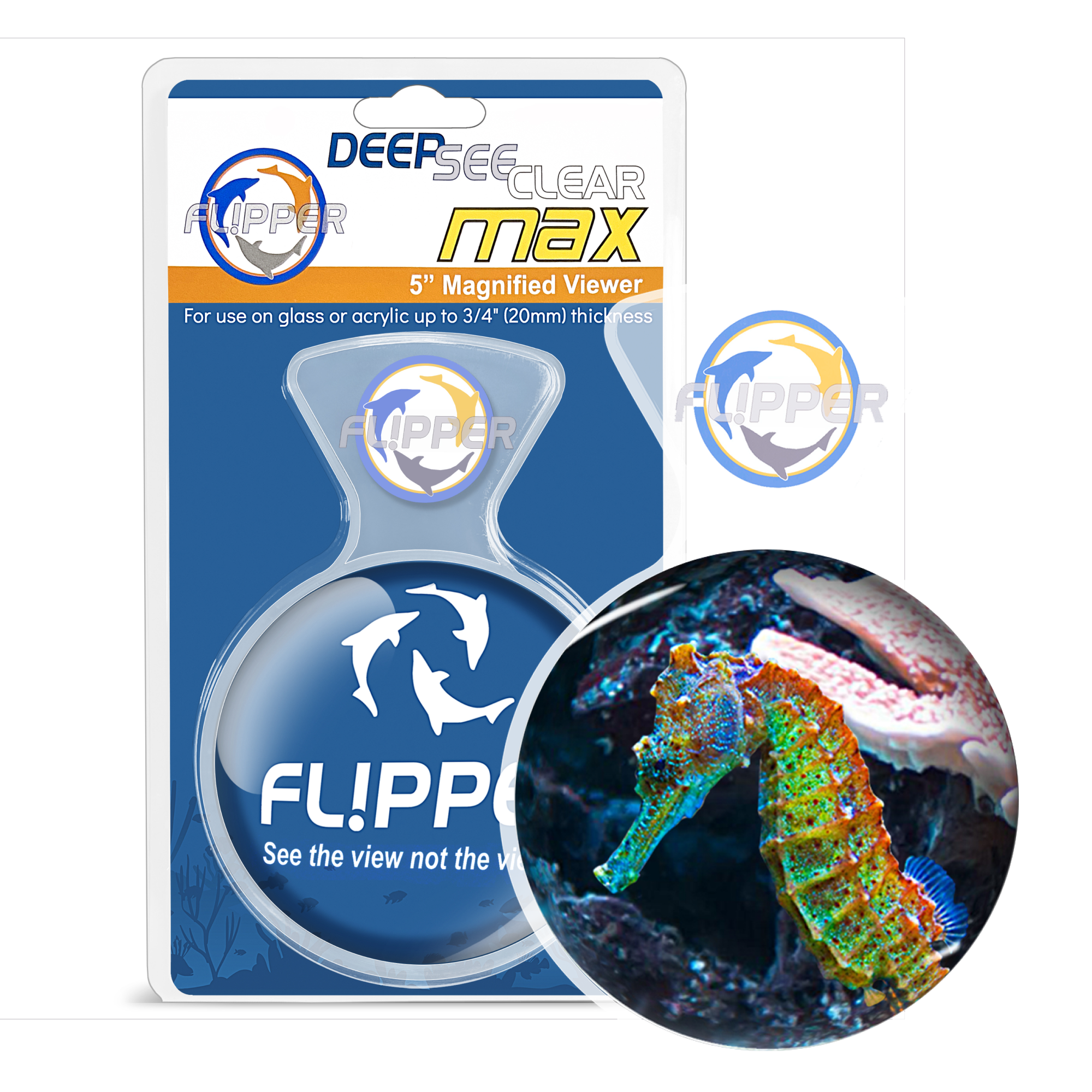 Flipper Aquarium Products DeepSee Viewer Clear Max 5" Aquarium Viewer