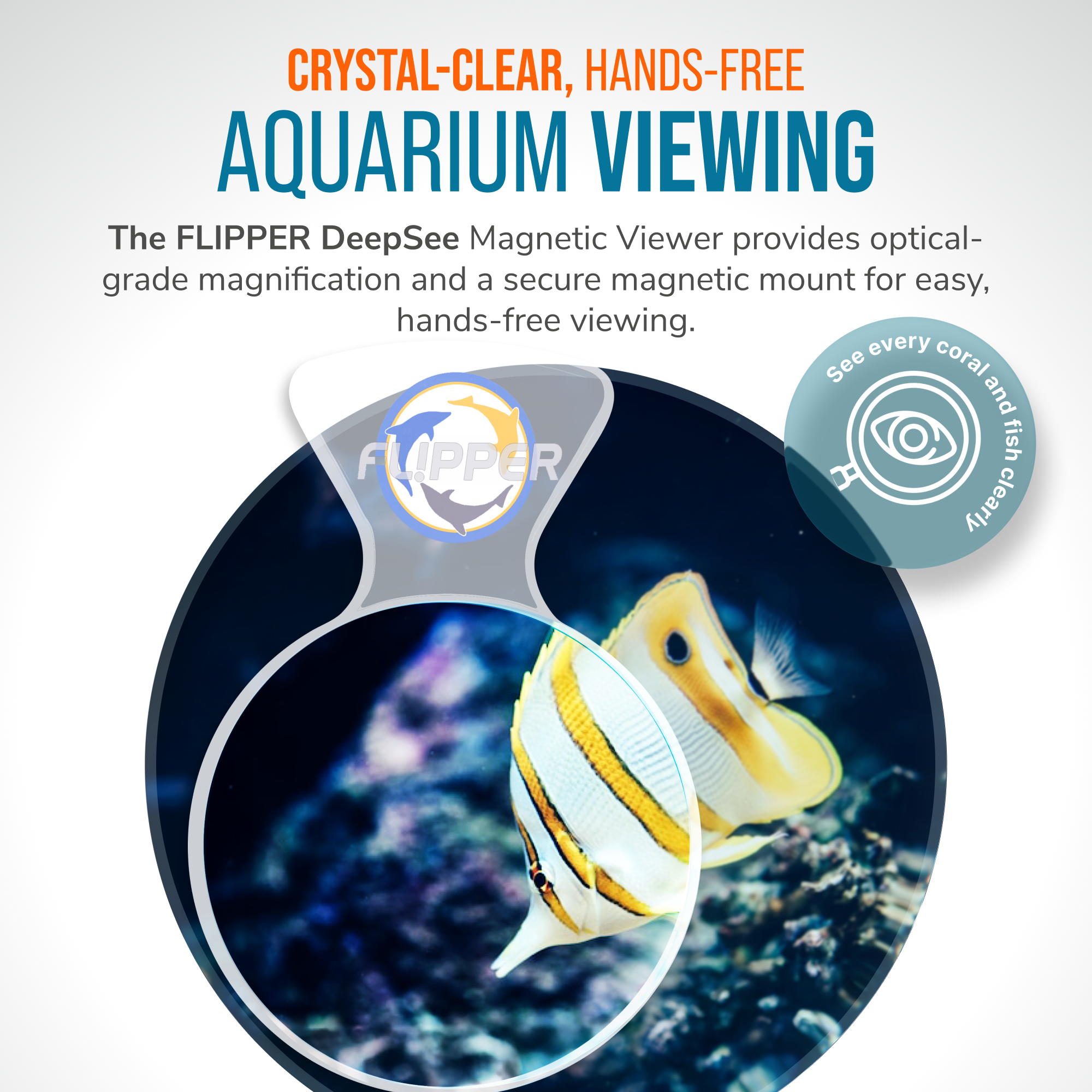 Flipper Aquarium Products DeepSee Viewer Clear Max 5" Aquarium Viewer