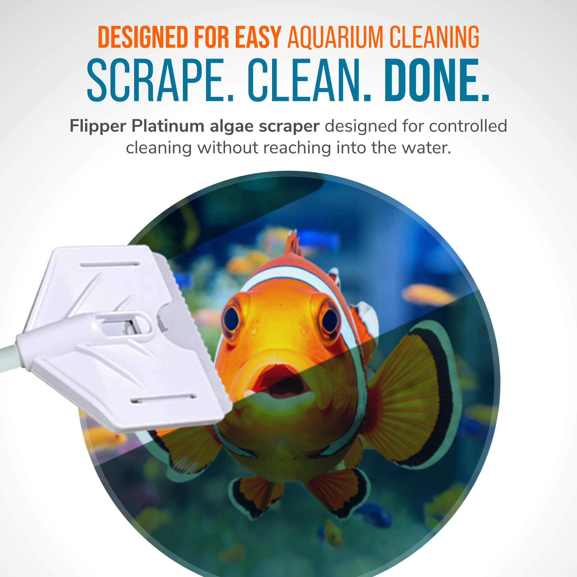 Flipper Aquarium Products Flipper Platinum Aquarium Algae Scraper - 18" Hand Held Scraper