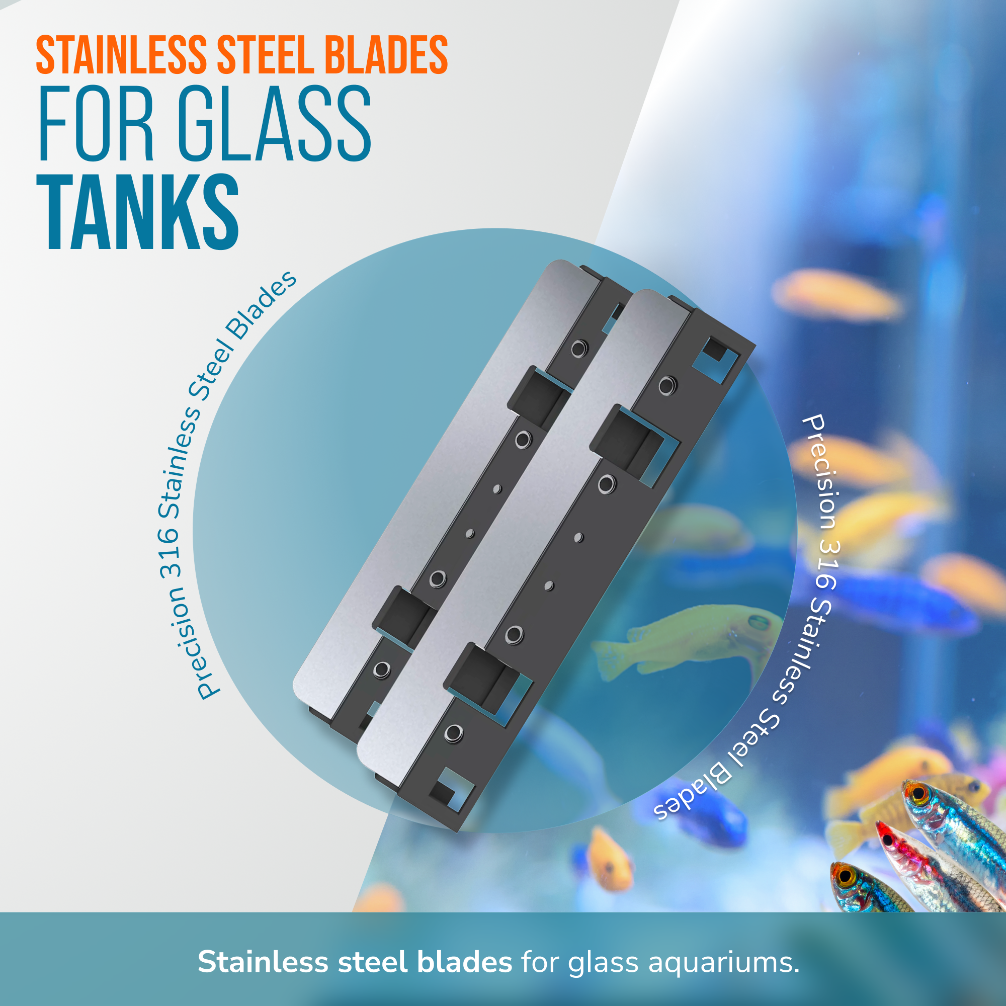 Flipper Aquarium Products Flipper MAX Stainless Steel Replacement Blades 2 Pack Replacement Blades