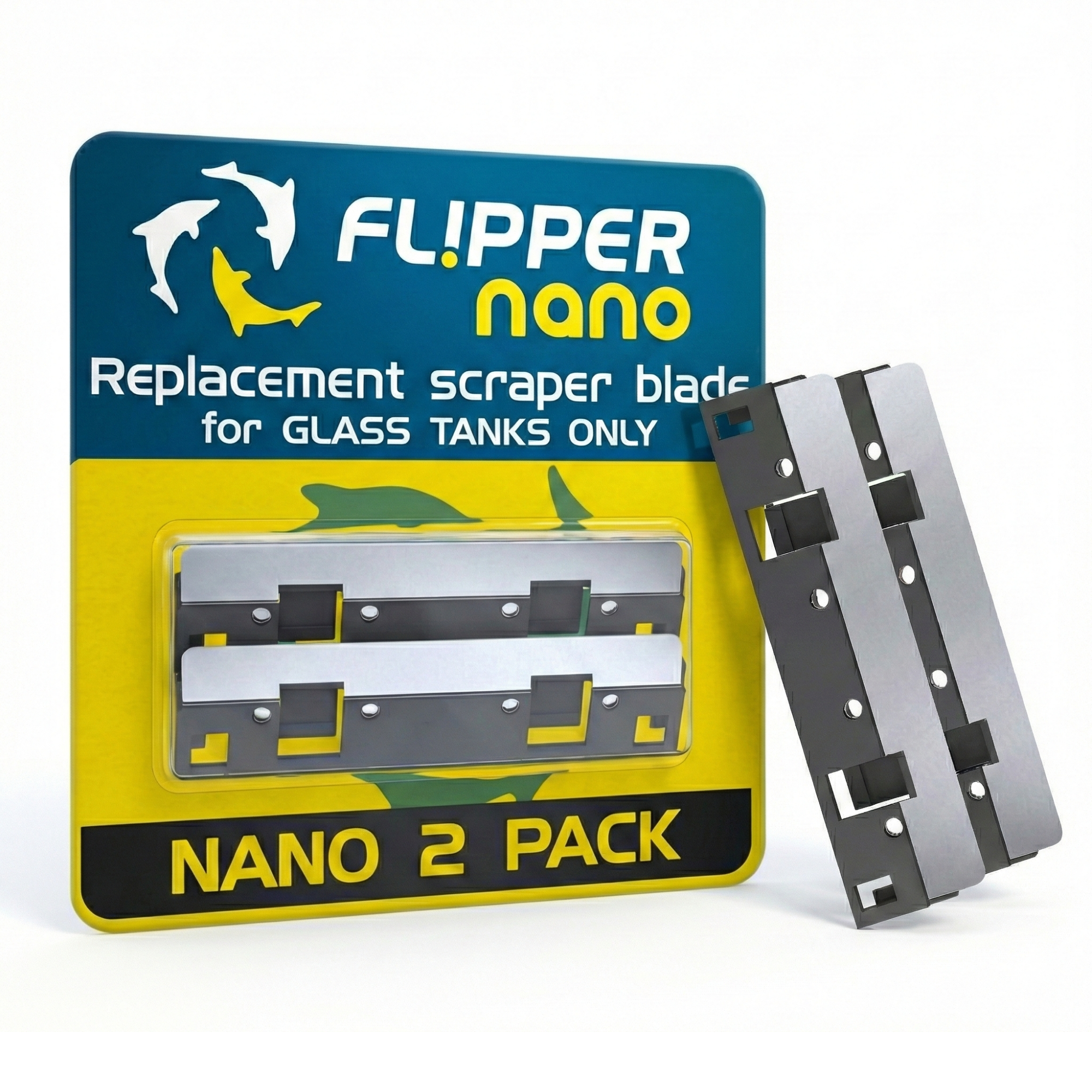 Flipper Aquarium Products Flipper Nano Aquarium Cleaner Stainless Steel Replacement Blades 2 Pack Replacement Blades
