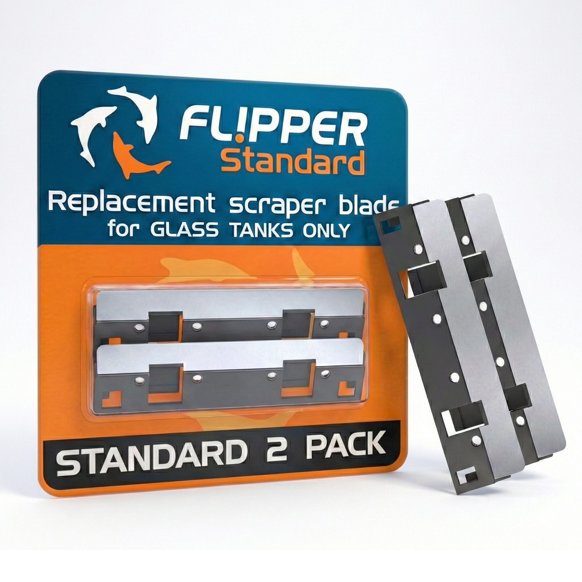 Flipper Aquarium Products Flipper Standard Stainless Steel Replacement Blades 2 Pack Replacement Blades