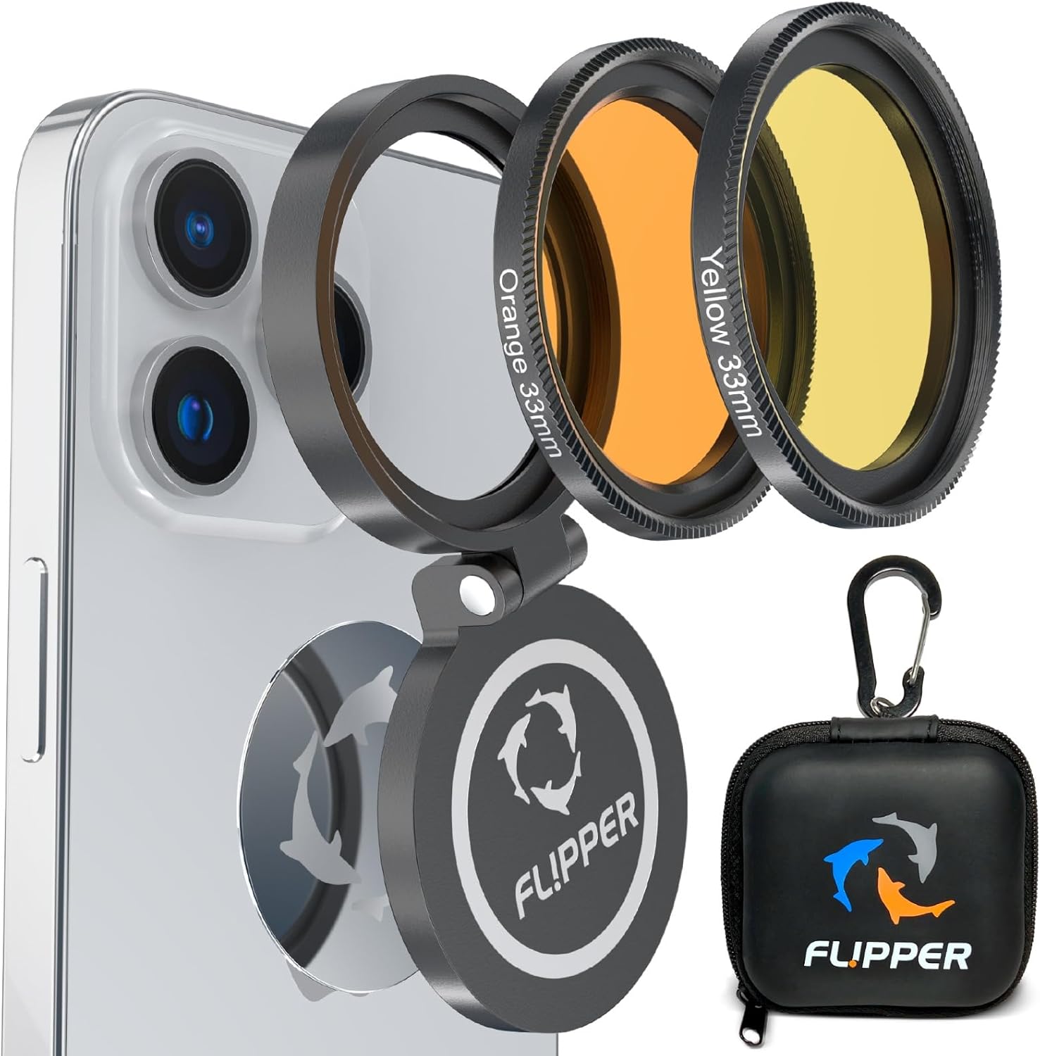 Flipper Aquarium Products Flipper Flip-Kick Phone Filter Aquarium Reef Lens with Orange and Yellow Lenses Aquarium Viewer