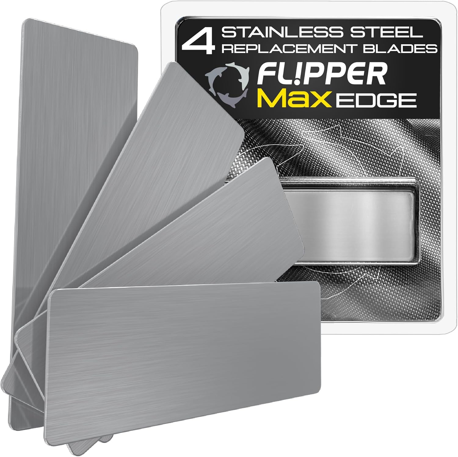 Flipper Aquarium Products Flipper Edge MAX Stainless Steel Replacement Blades 4 Pack Replacement Blades