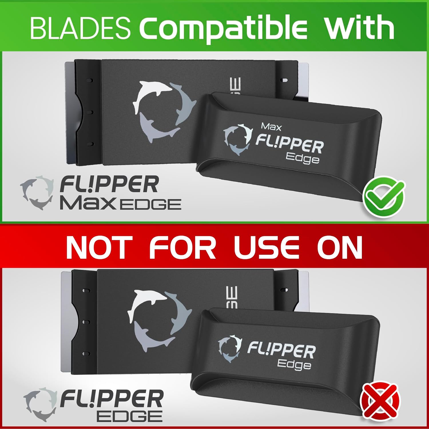 Flipper Aquarium Products Flipper Edge MAX Stainless Steel Replacement Blades 4 Pack Replacement Blades
