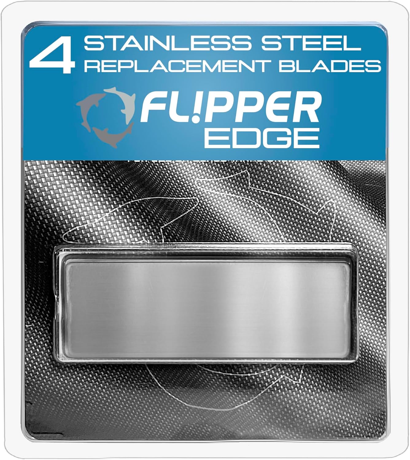 Flipper Aquarium Products Flipper Edge Standard Stainless Steel Replacement Blades 4 Pack Replacement Blades