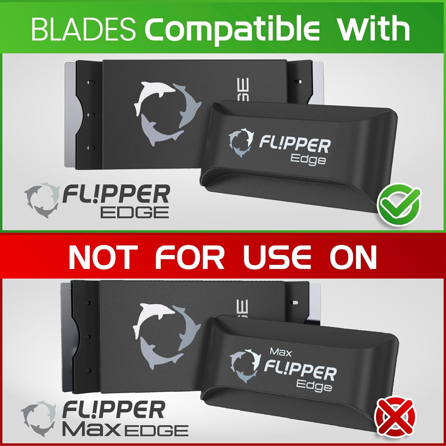 Flipper Aquarium Products Flipper Edge Standard Stainless Steel Replacement Blades 4 Pack Replacement Blades
