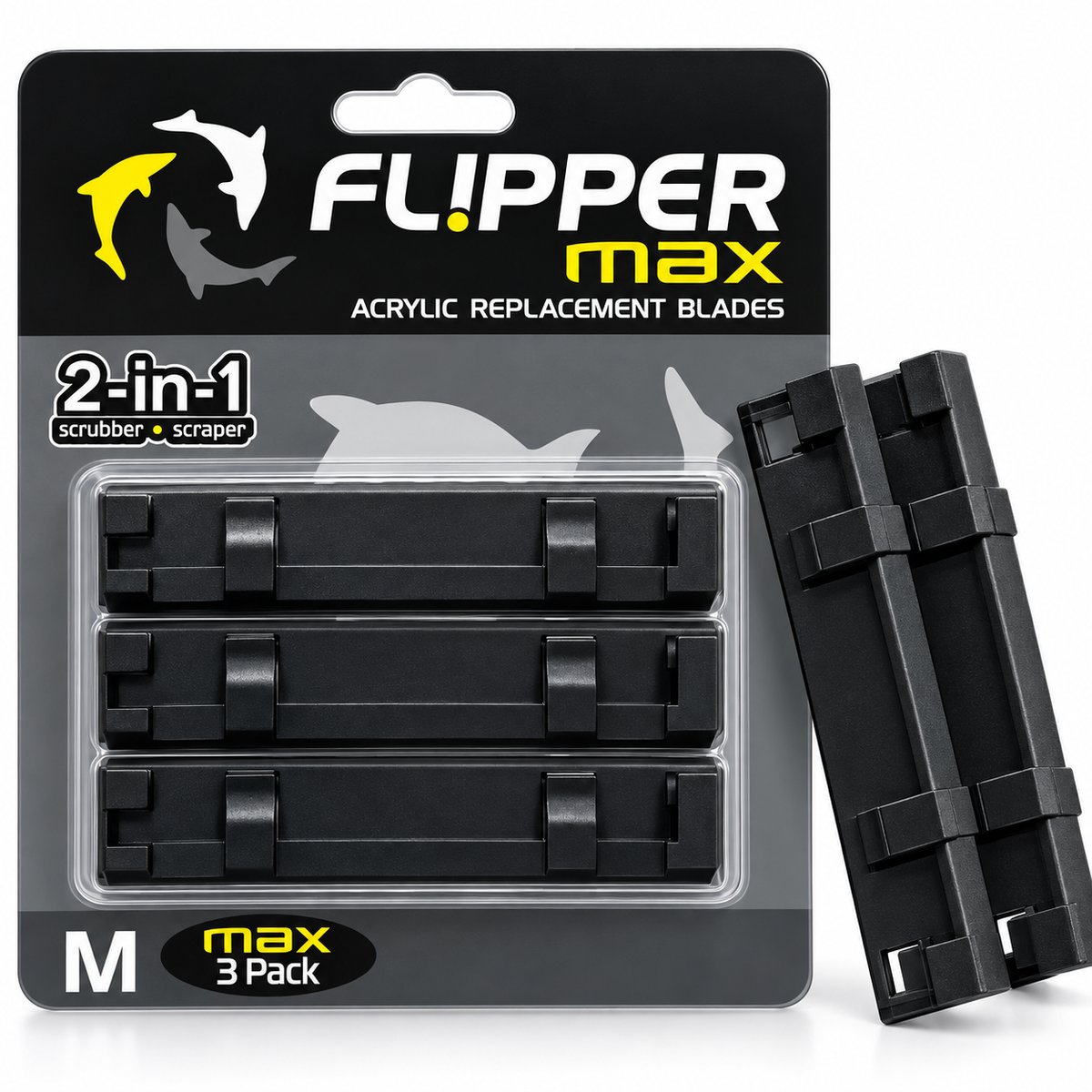 Flipper Aquarium Products Flipper Max ABS Replacement Blades 3 Pack - Acrylic Tanks Replacement Blades