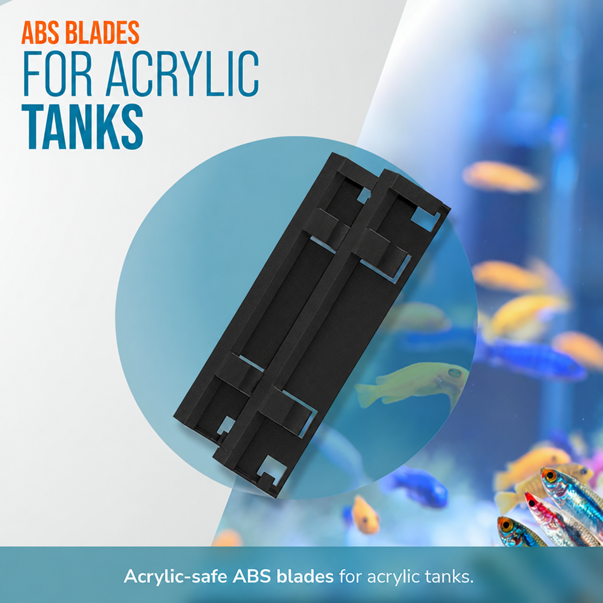 Flipper Aquarium Products Flipper MAX ABS Replacement Blades Straight Edge 5 Pack - Acrylic Tanks Replacement Blades