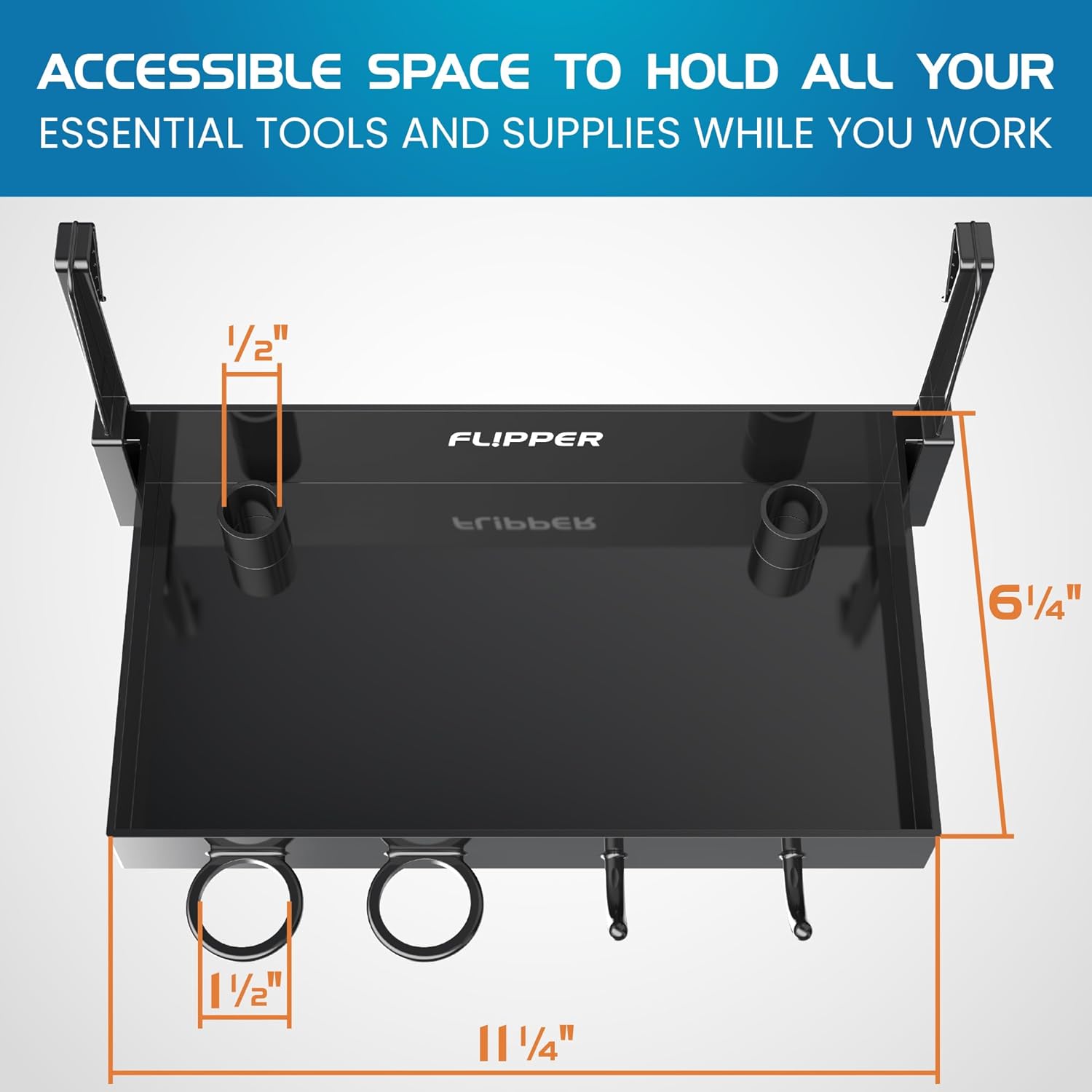 Flipper Aquarium Products Flipper Tank Buddy Workspace and Utility Tray for Rimless Aquariums