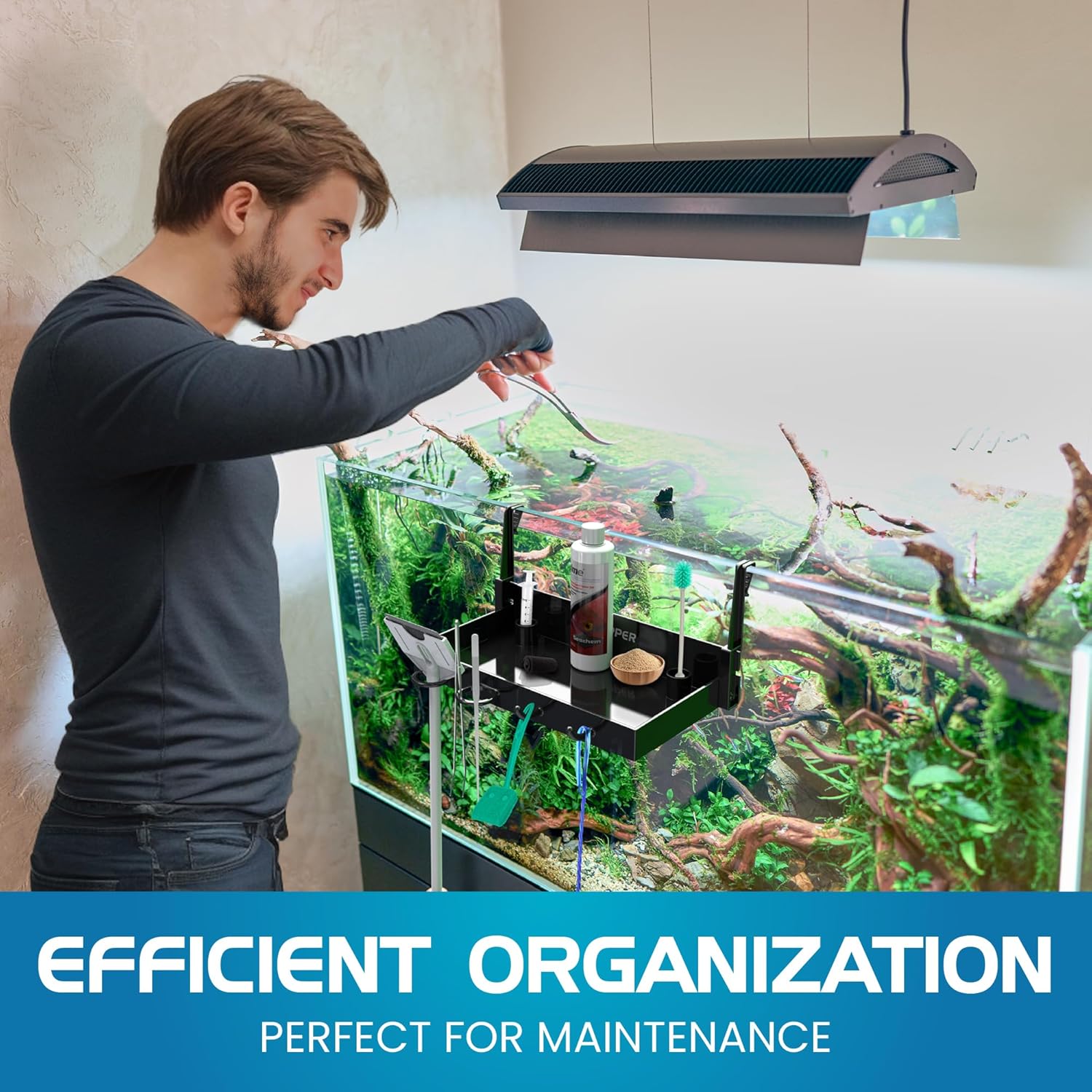Flipper Aquarium Products Flipper Tank Buddy Workspace and Utility Tray for Rimless Aquariums