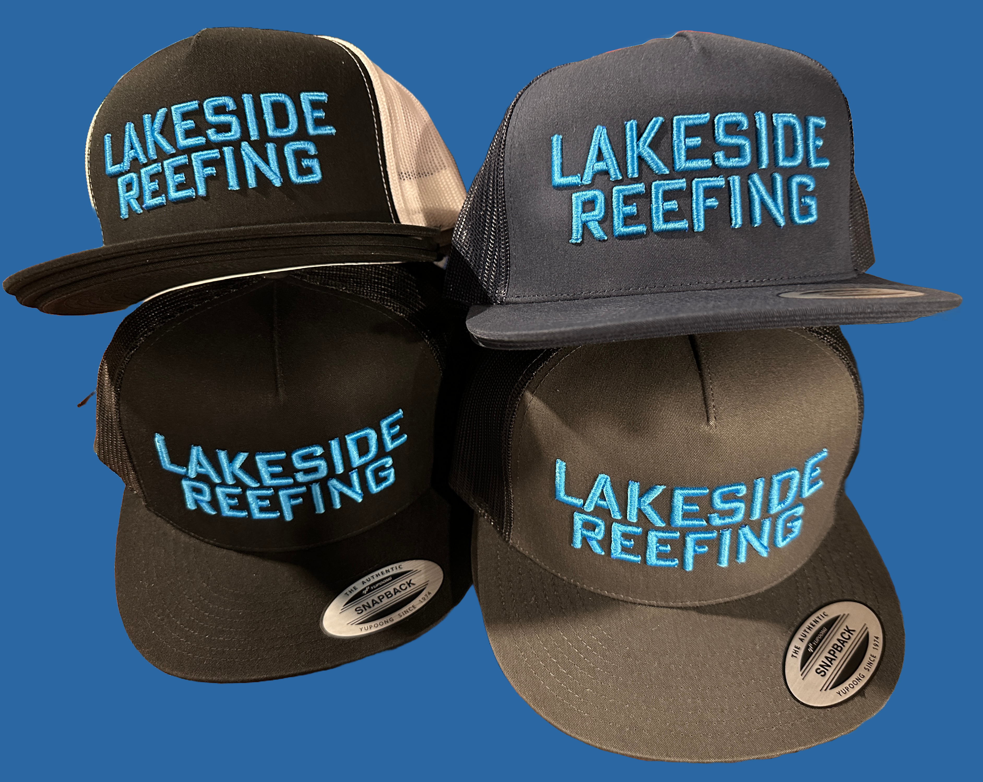 Lakeside Reefing Snap Back 3D Puff Embroidered Hat Lakeside Reefing
