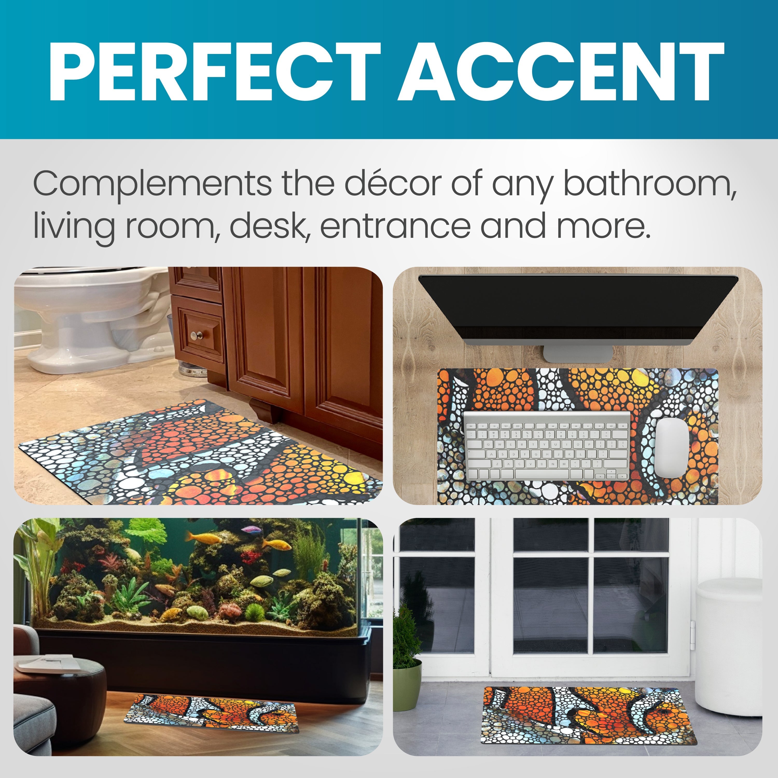Flipper Aquarium Products Flipper Aquarium Mat with Clownfish Artwork