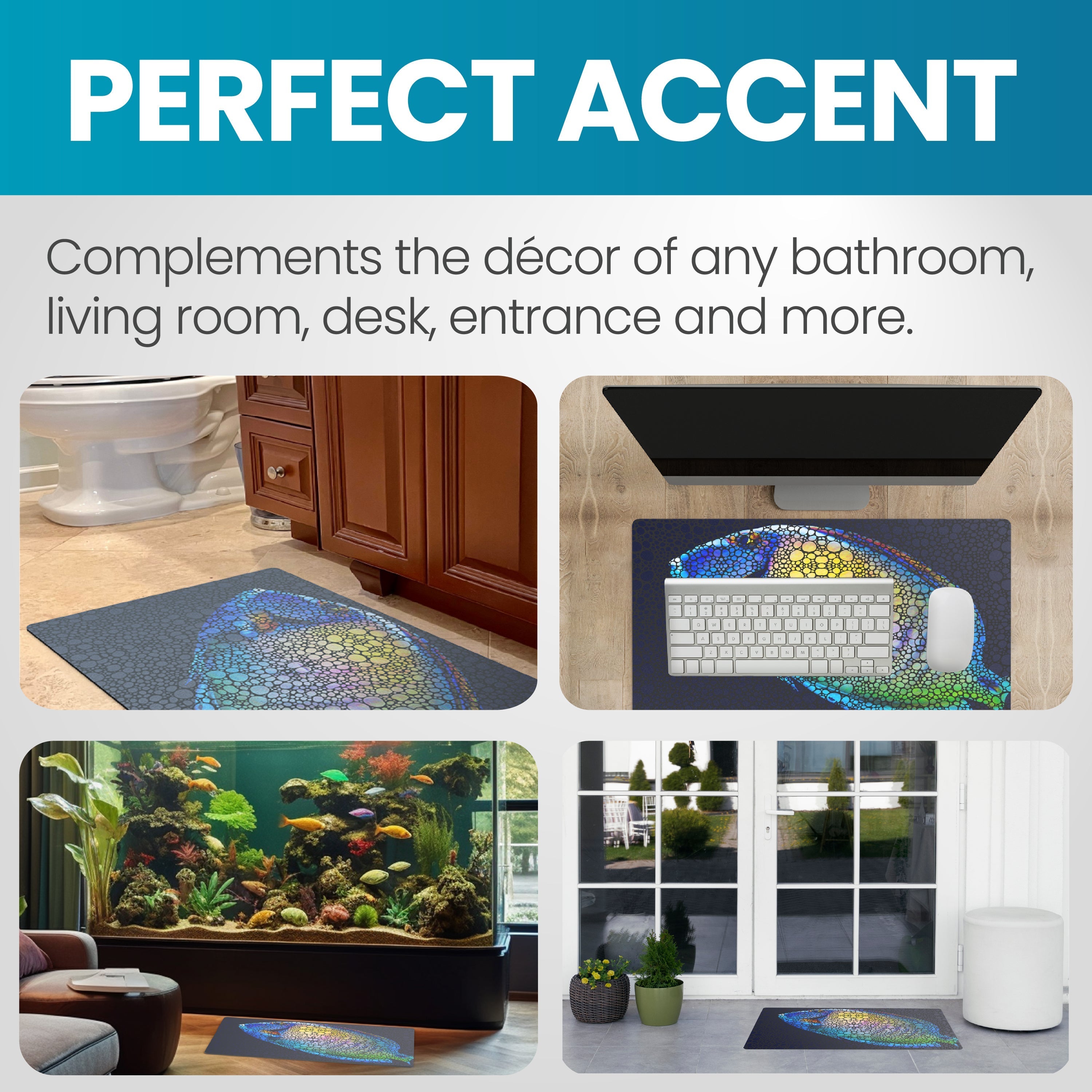 Flipper Aquarium Products Flipper Aquarium Mat with Tang Artwork