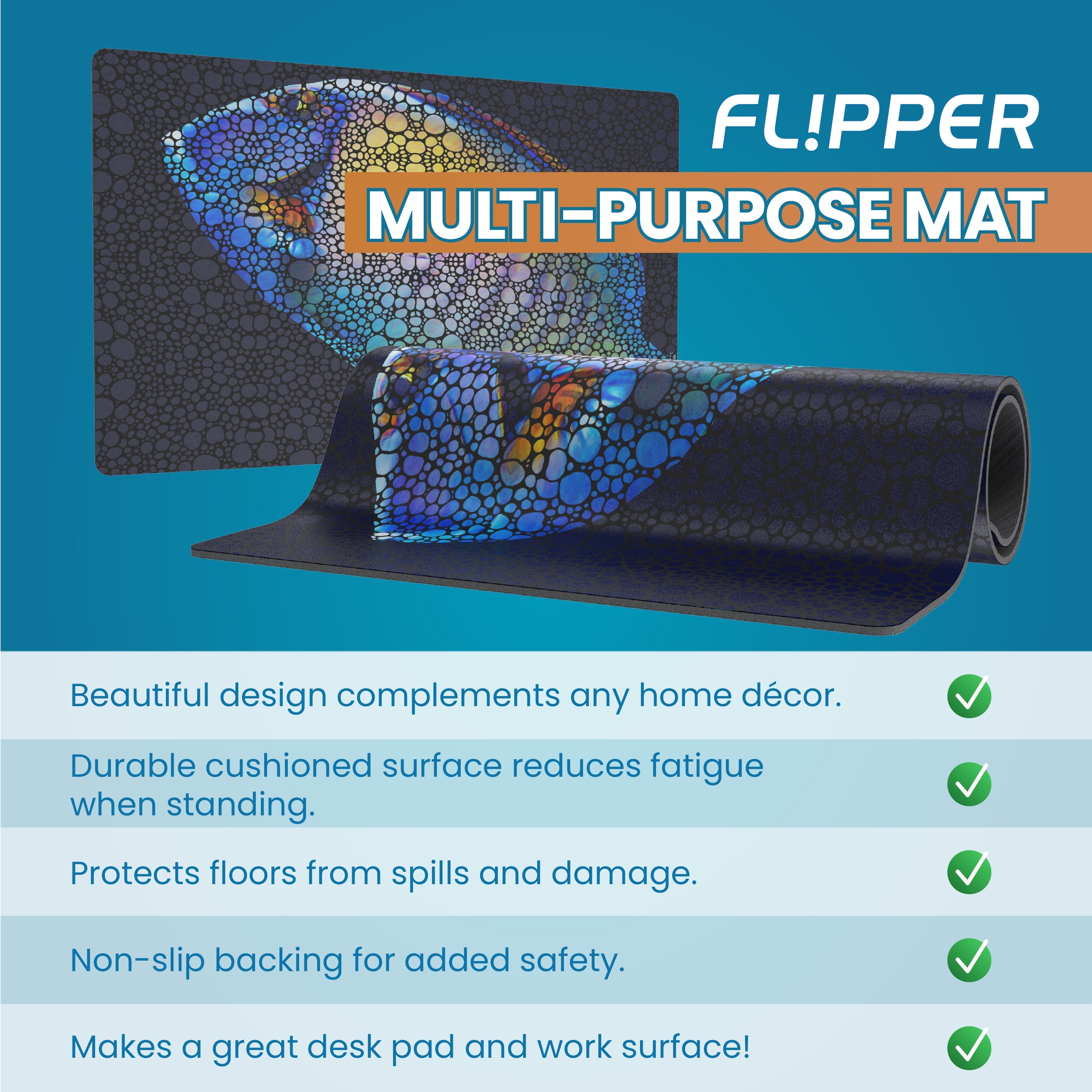 Flipper Aquarium Products Flipper Aquarium Mat with Tang Artwork