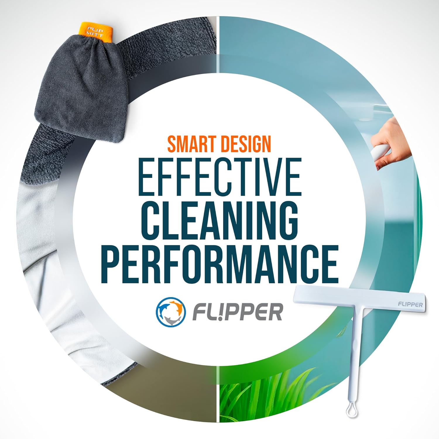 Flipper Aquarium Products Flipper Mitt + Squeegee Set Flipper Accessories