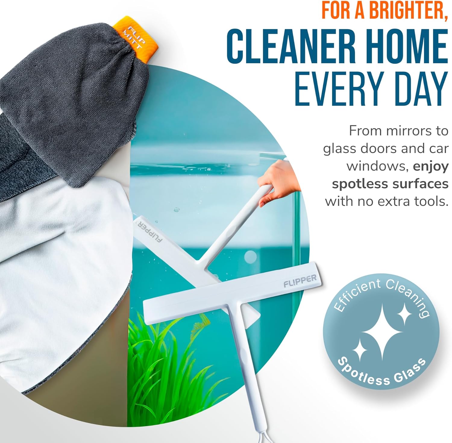 Flipper Aquarium Products Flipper Mitt + Squeegee Set Flipper Accessories