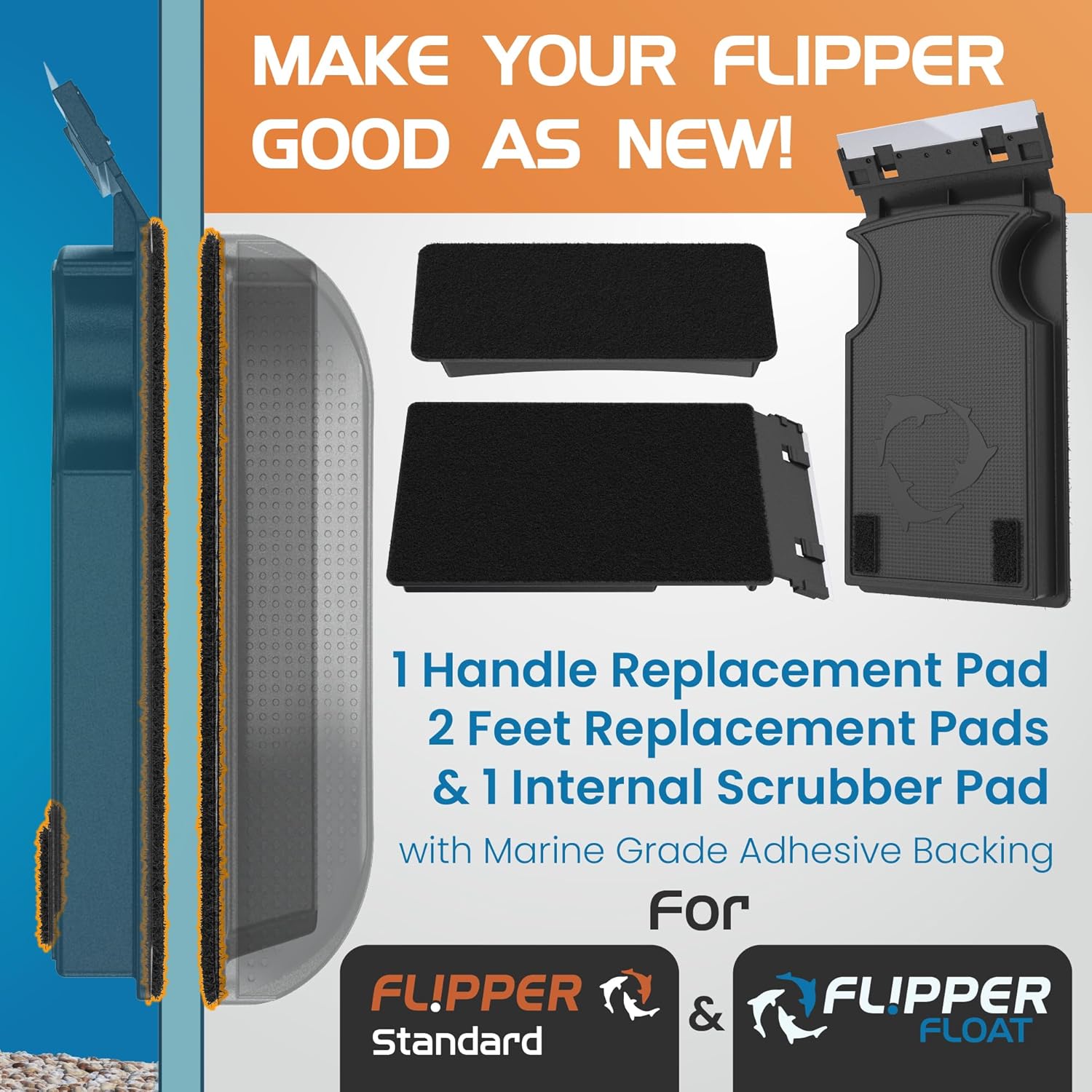 Flipper Aquarium Products Flipper Standard Universal Maintenance Kit Replacement Blades