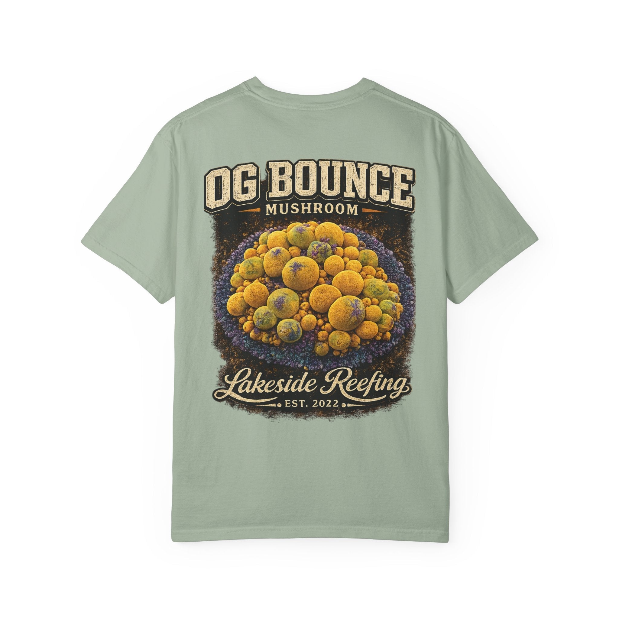 OG Bounce Mushroom coral t-shirt with vintage collector coral artwork — Lakeside Reefing