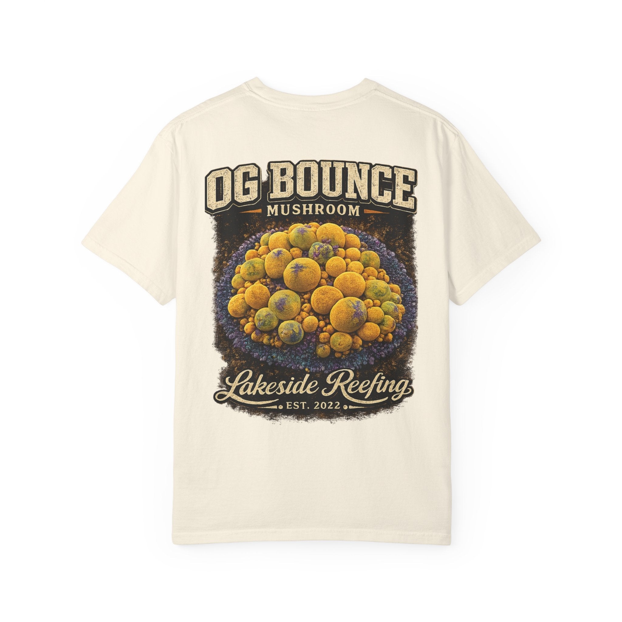 OG Bounce Mushroom coral t-shirt with vintage collector coral artwork — Lakeside Reefing