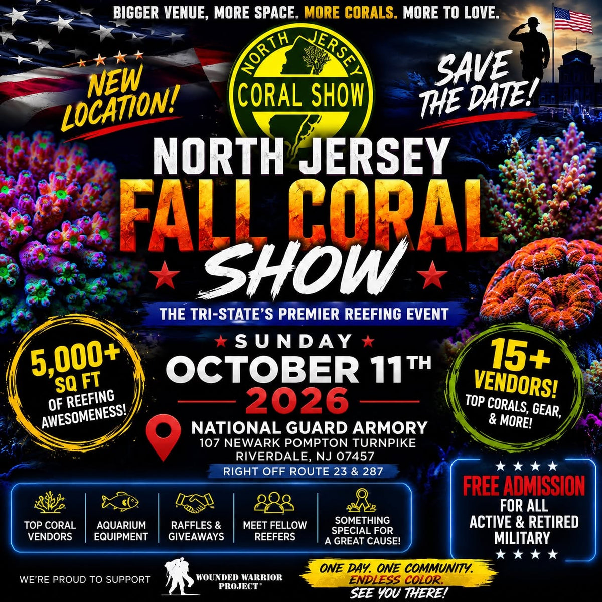 North Jersey Fall Coral Show 2026 event flyer - Riverdale, NJ, October 11
