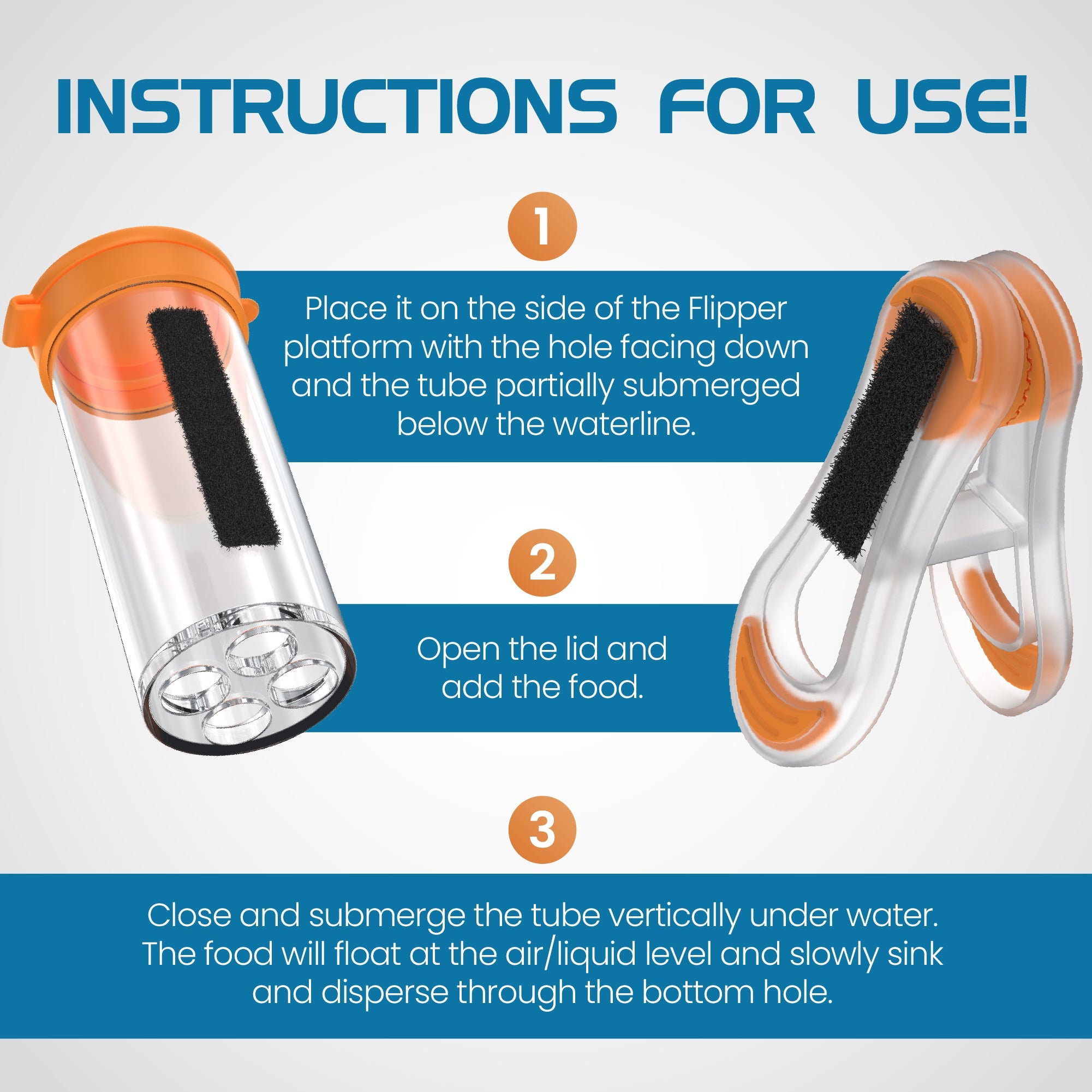 Flipper Feed Aquarium Feeding Kit for Flipper Cleaners