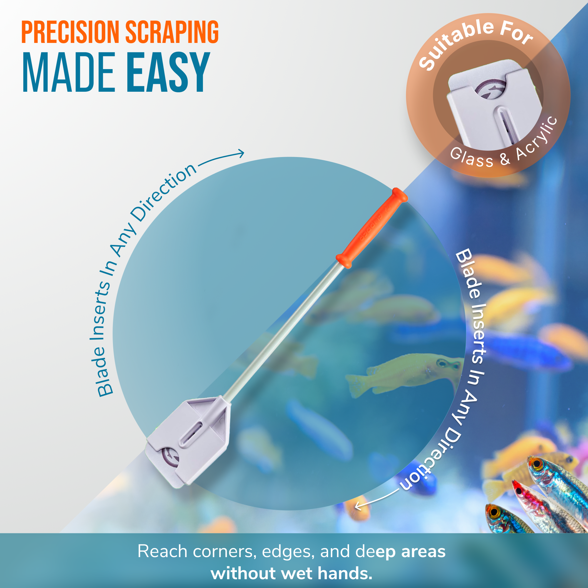 Flipper Platinum NANO Aquarium Algae Scraper 12"