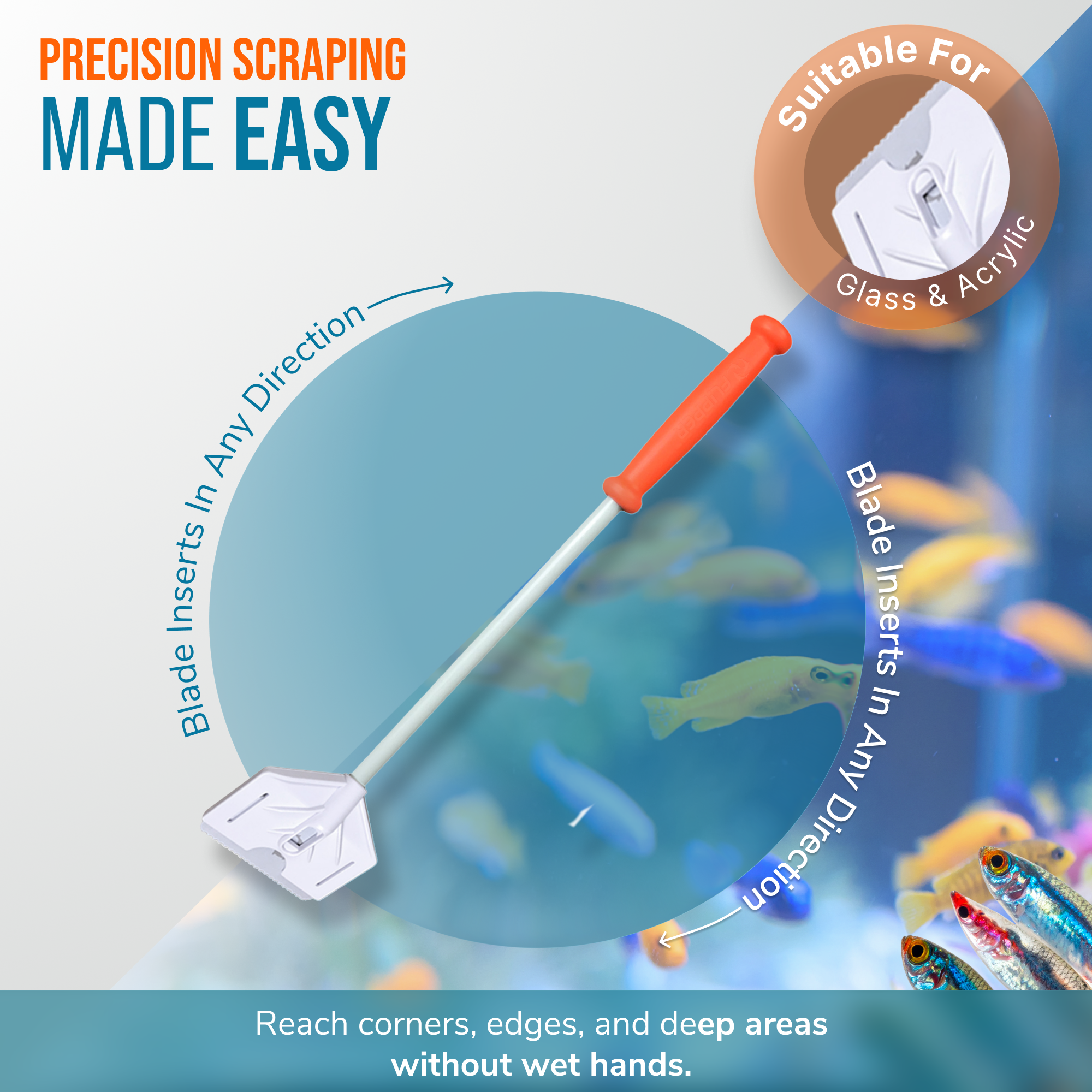 Flipper Platinum Aquarium Algae Scraper - 18"