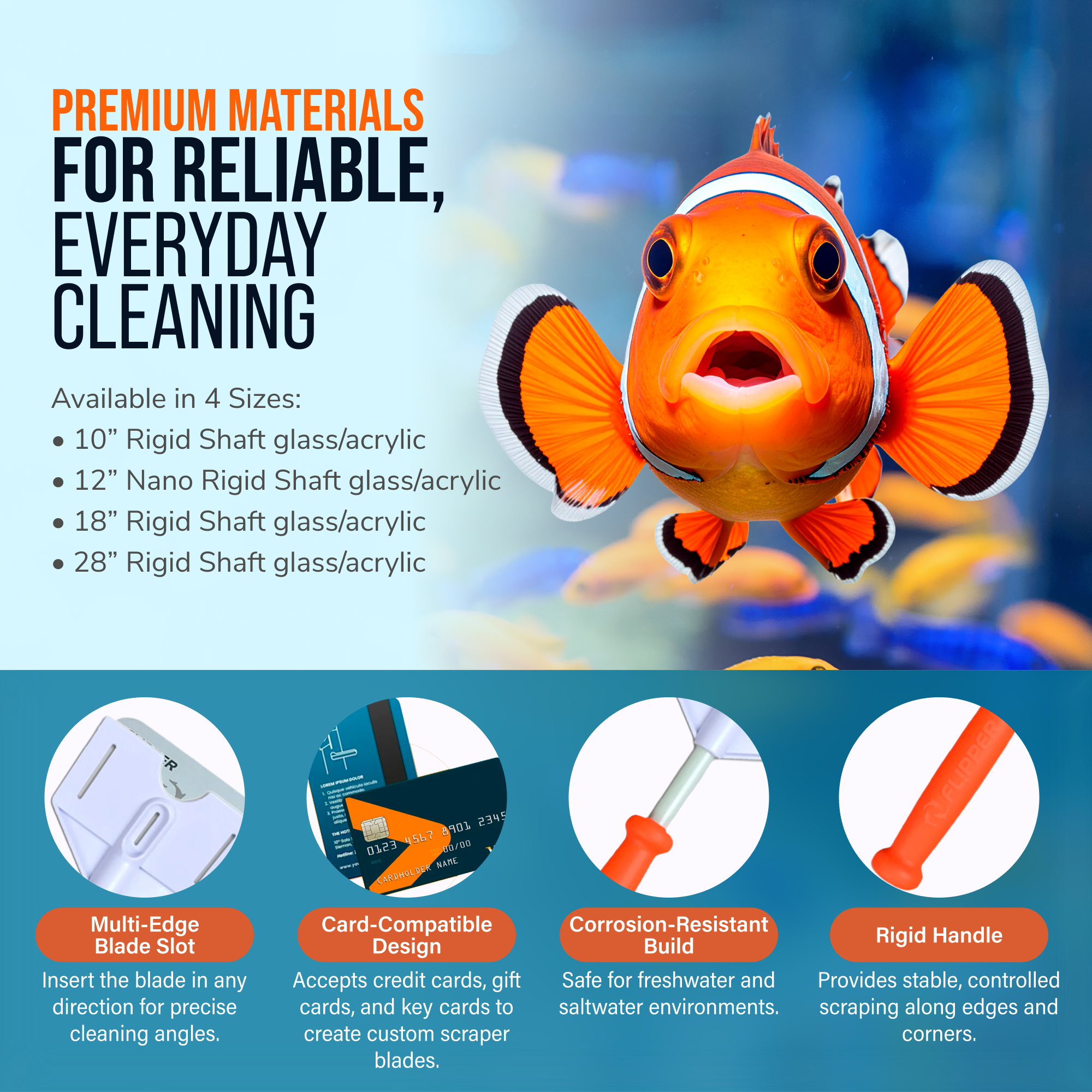 Flipper Platinum Aquarium Algae Scraper - 18"